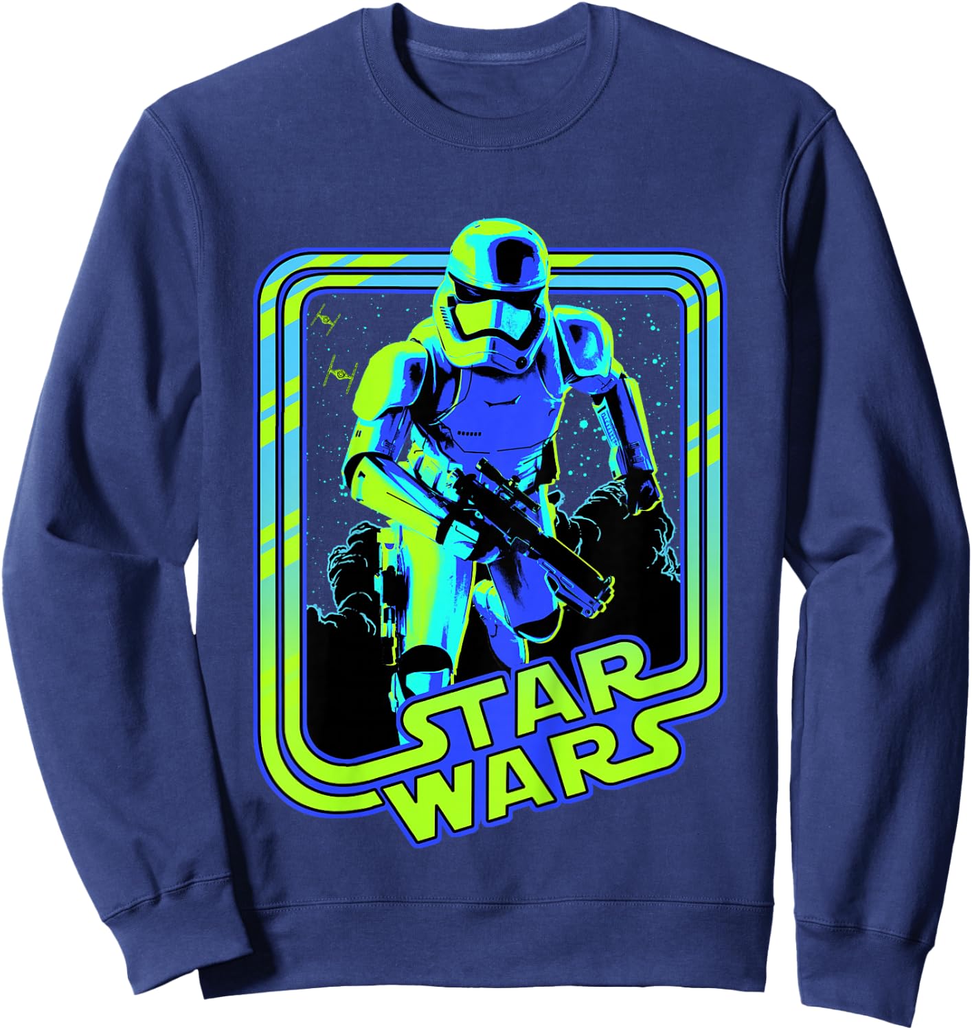 Kids Star Wars Classic Stormtrooper Retro Neon Glow Poster Sweatshirt - Sweatshirt | Navy