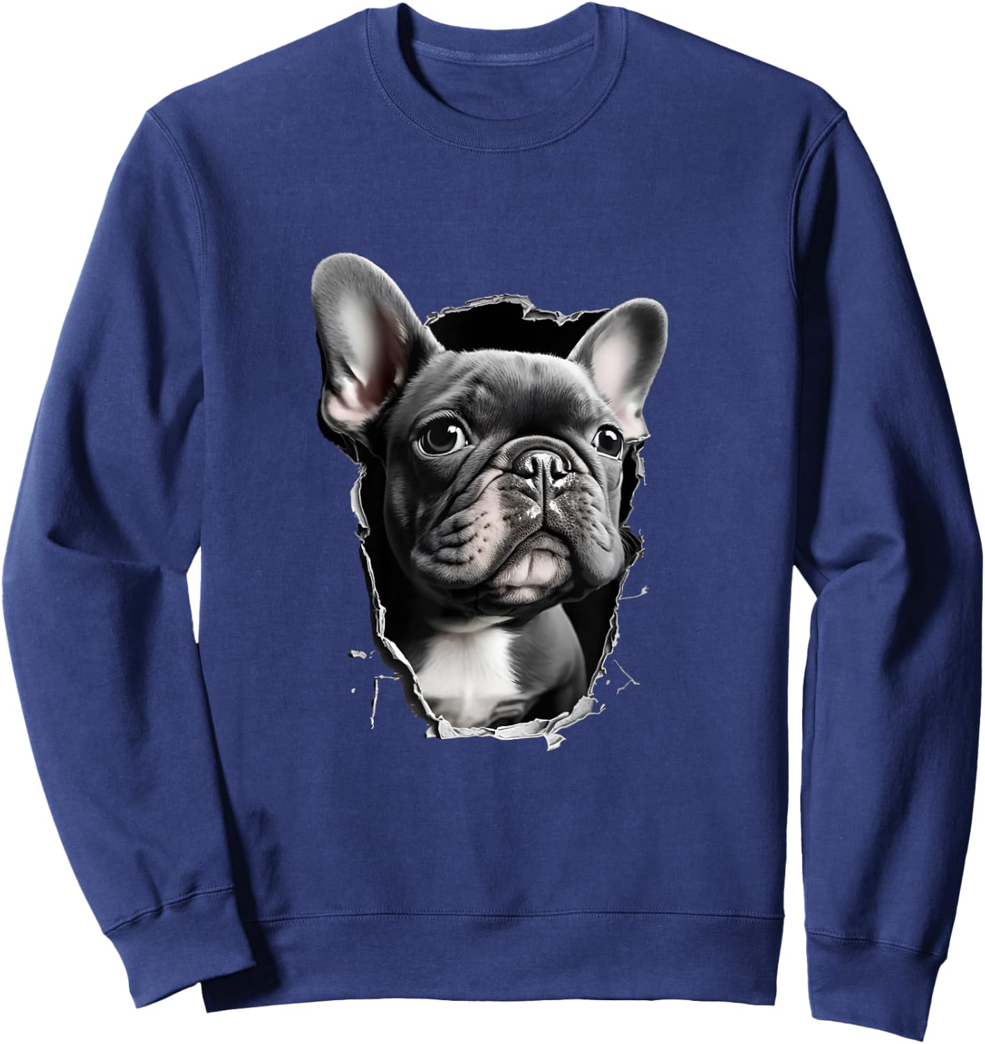 French Bulldog Kids Clothes Frenchie Dad Mom Sweatshirt - Sweatshirt | Navy