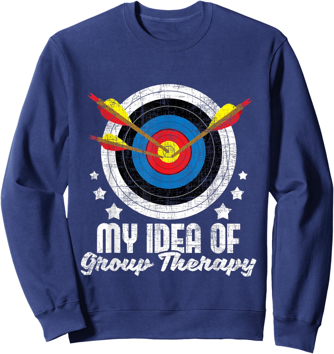 My Idea of Group Therapy - Archery Archer Bowhunting Bows Small Sweatshirt - Sweatshirt | Navy
