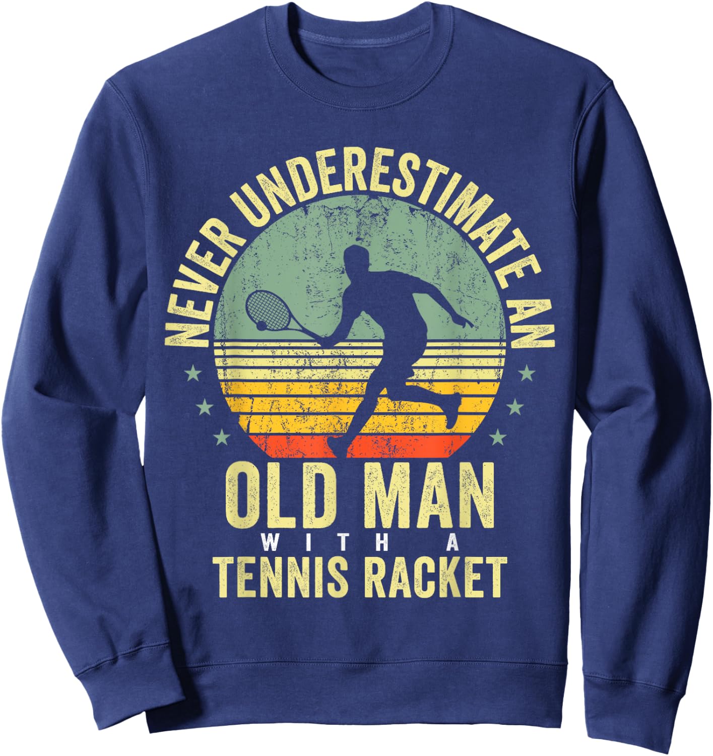 Tennis Shirt Women Kids Grandpa Tennis Player Racket Sweatshirt - Sweatshirt | Navy