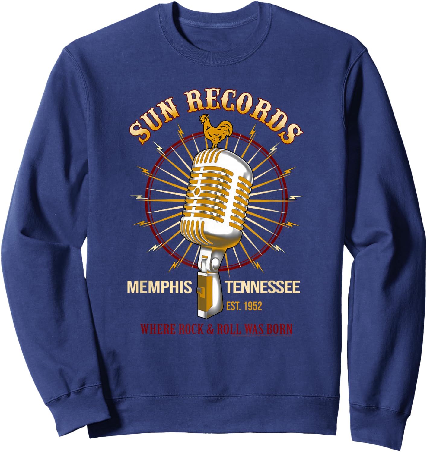 Sun Records Studio Mic Logo Sweatshirt - Sweatshirt | Navy