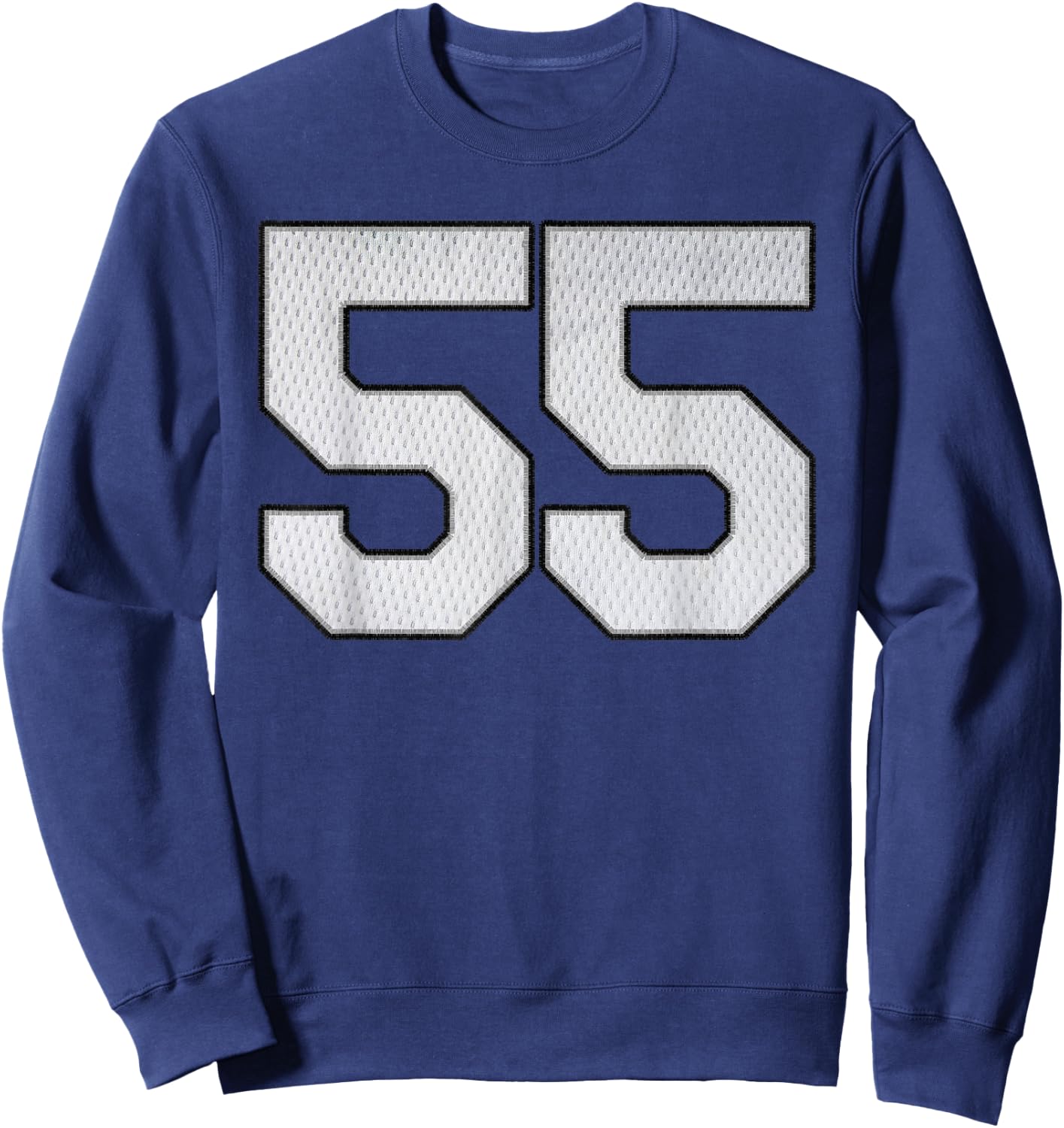 White Jersey Number 55 Athlete Sports Supporter Fanwear Sweatshirt - Sweatshirt | Navy