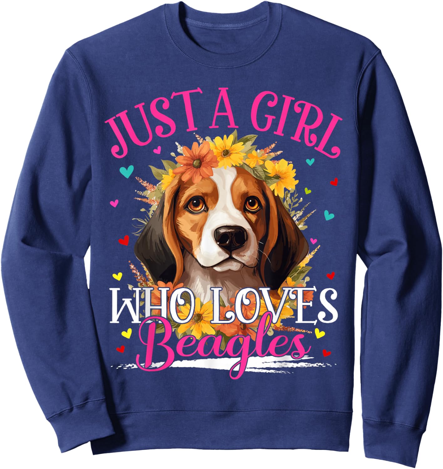 Just A Girl Who Loves Beagles Dog Girls Sweatshirt - Sweatshirt | Navy