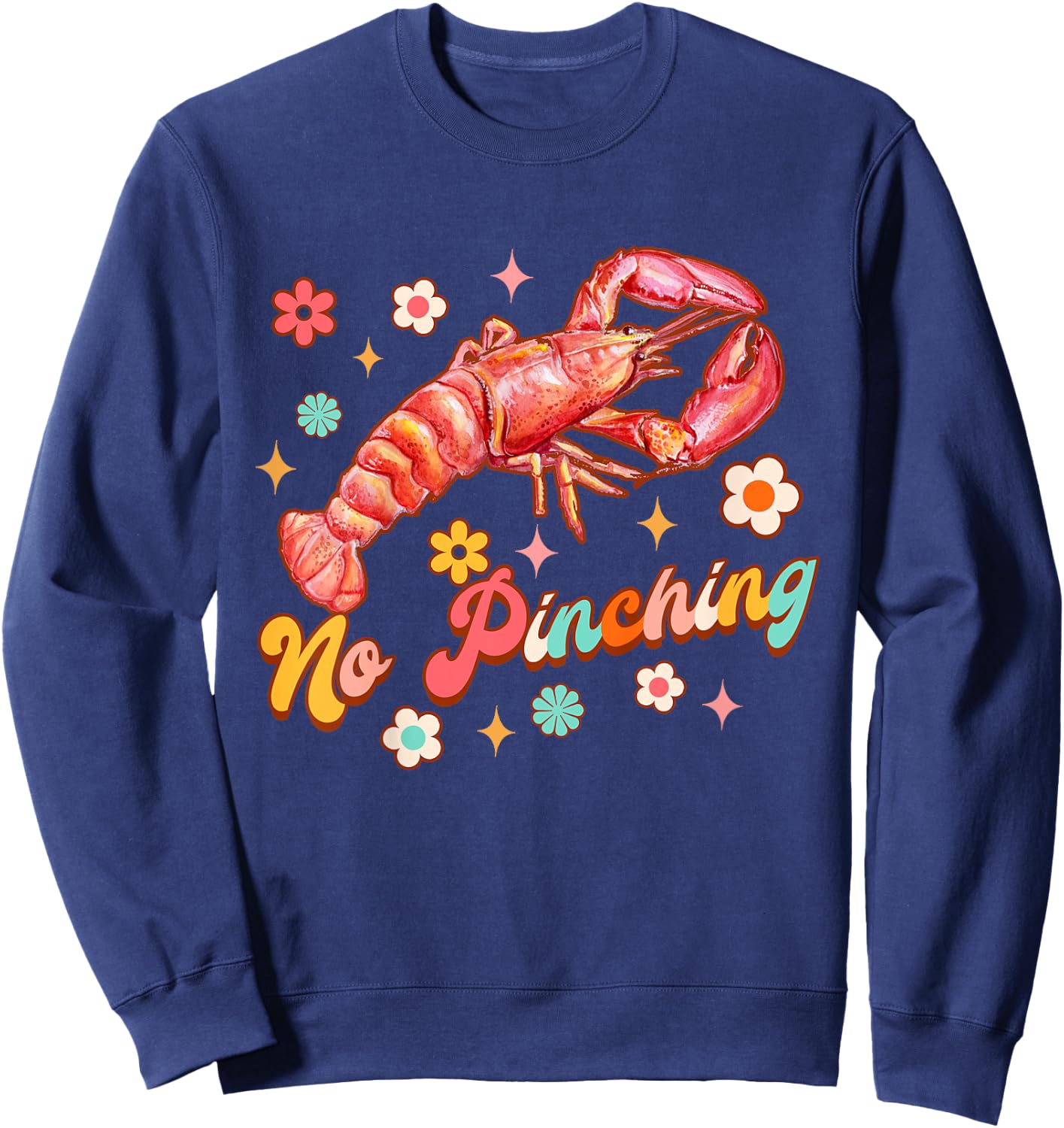 Kids Funny Baby Boil Crawfish Lover Seafood Cajun No Pinching Sweatshirt - Sweatshirt | Navy