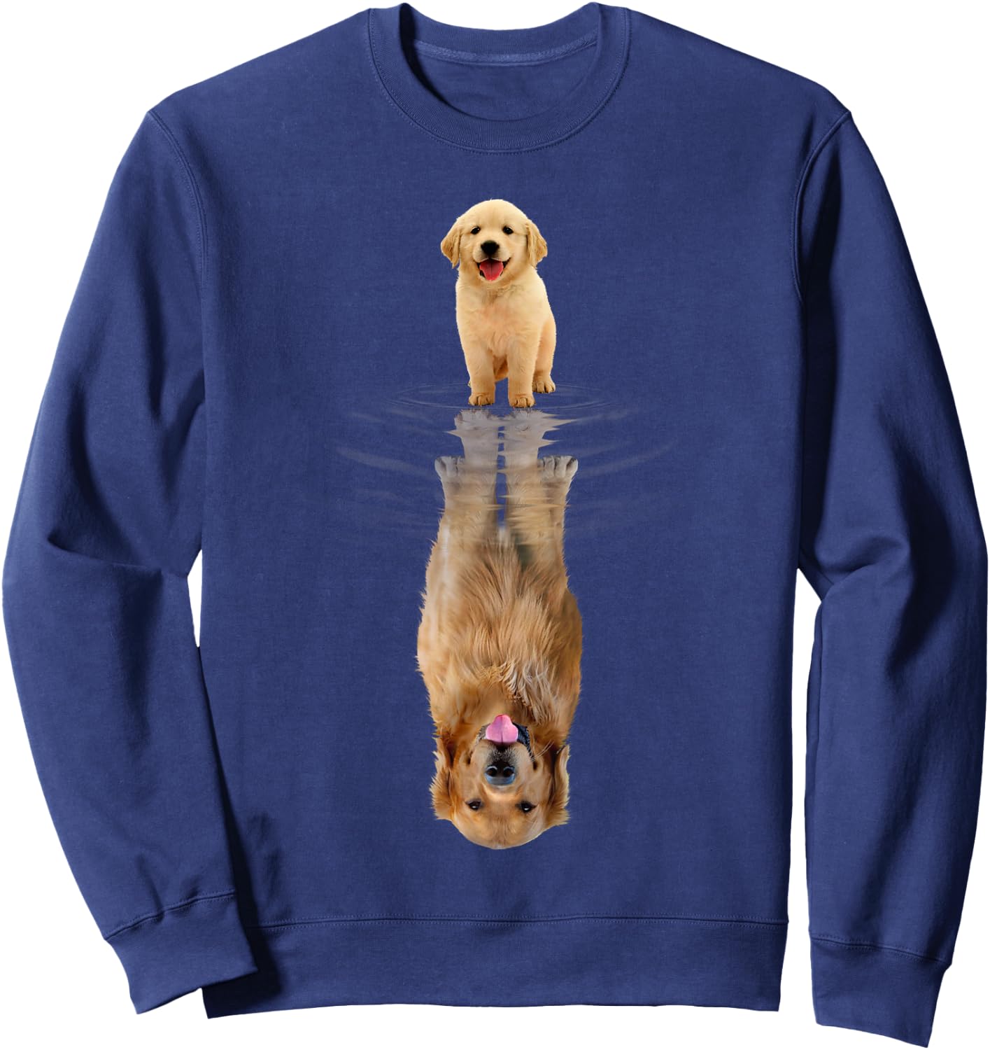 Golden Retriever Puppy Dad Reflection Graphic Sweatshirt - Sweatshirt | Navy