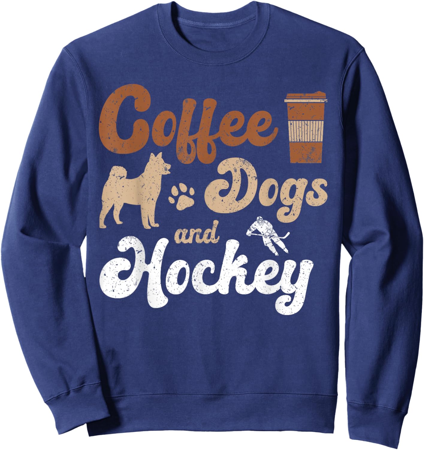 Coffee Dogs Hockey Ice Hockey Player Sweatshirt - Sweatshirt | Navy