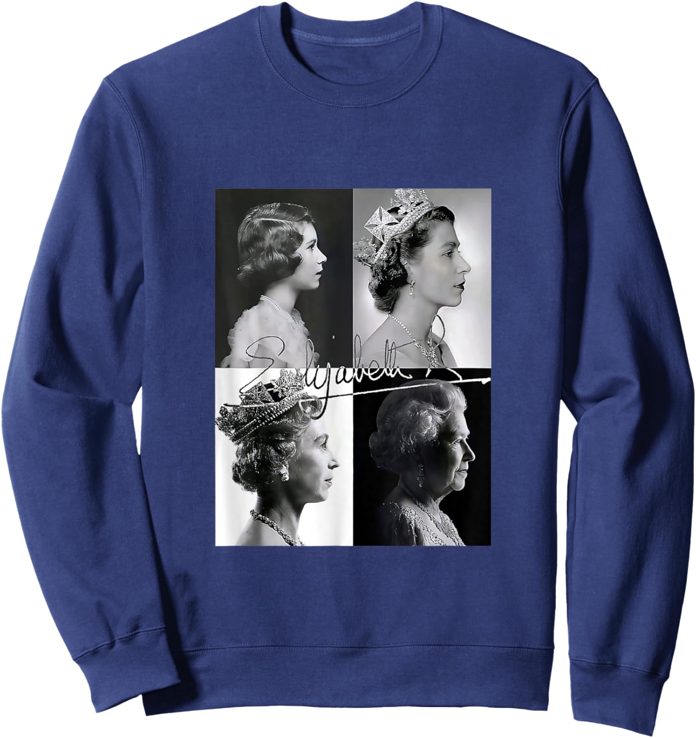 Queen II Elizabeth England Queen of England Sweatshirt - Sweatshirt | Navy