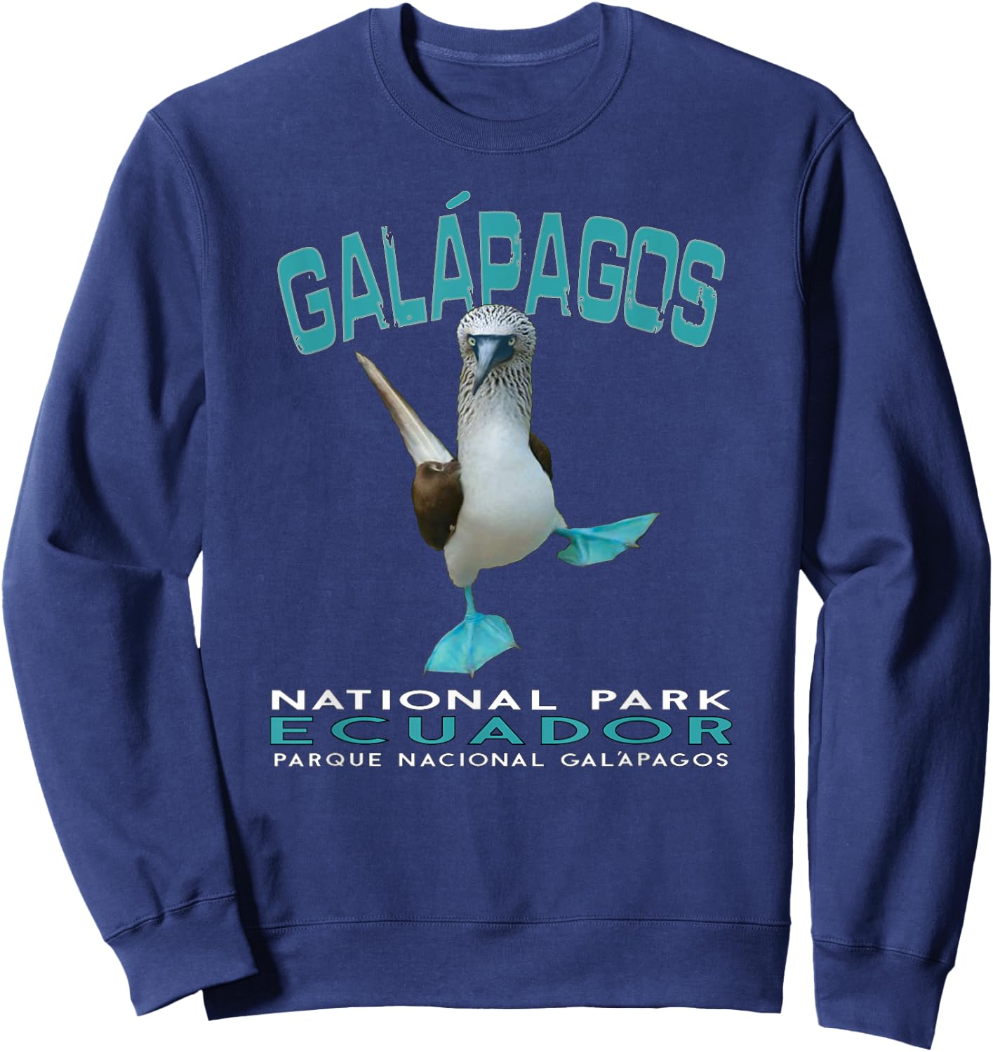 Galapagos National Park Ecuador Blue Footed Boobies Keepsake Sweatshirt - Sweatshirt | Navy
