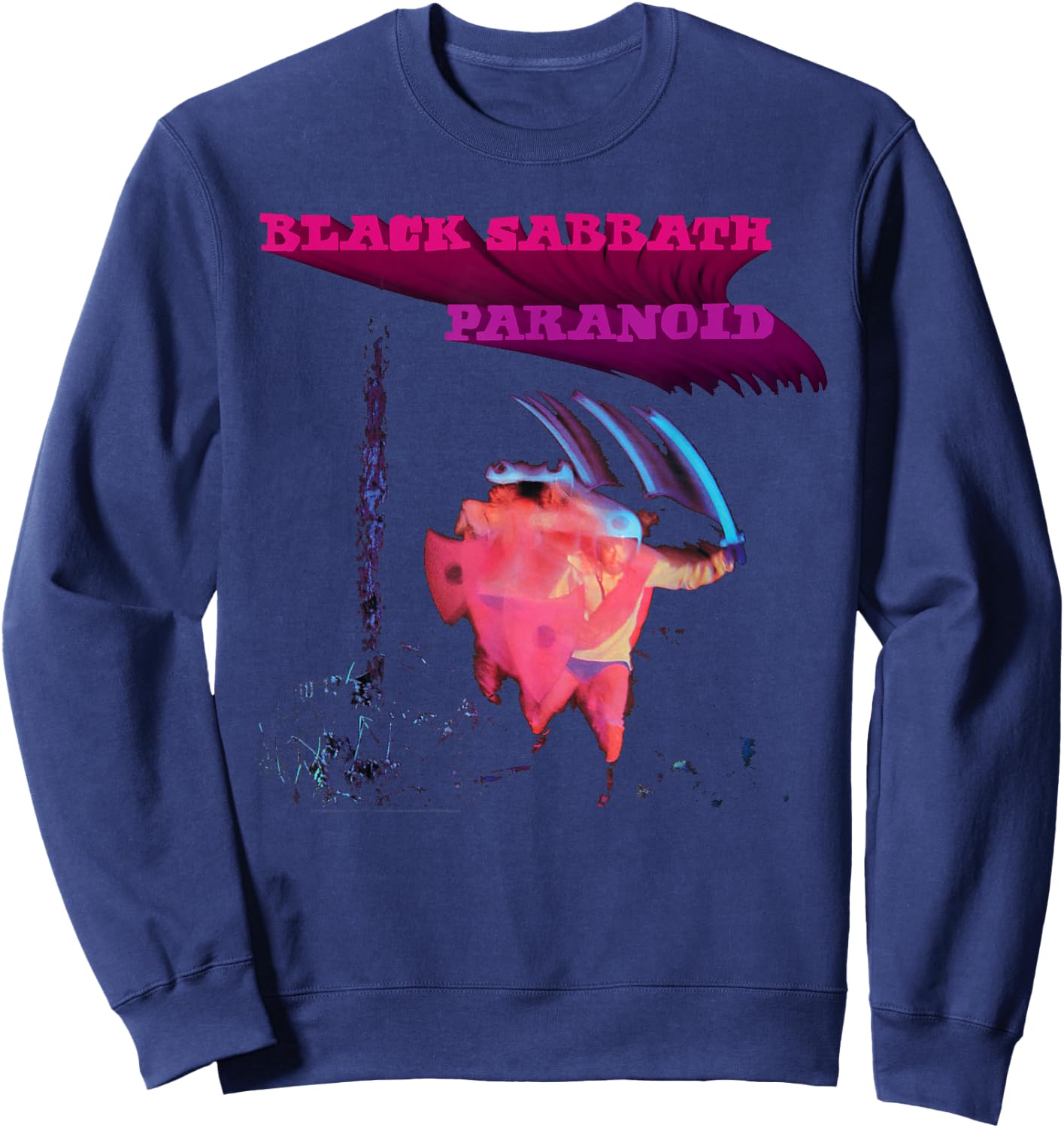 Black Sabbath Official Paranoid Motion Trails Sweatshirt - Sweatshirt | Navy