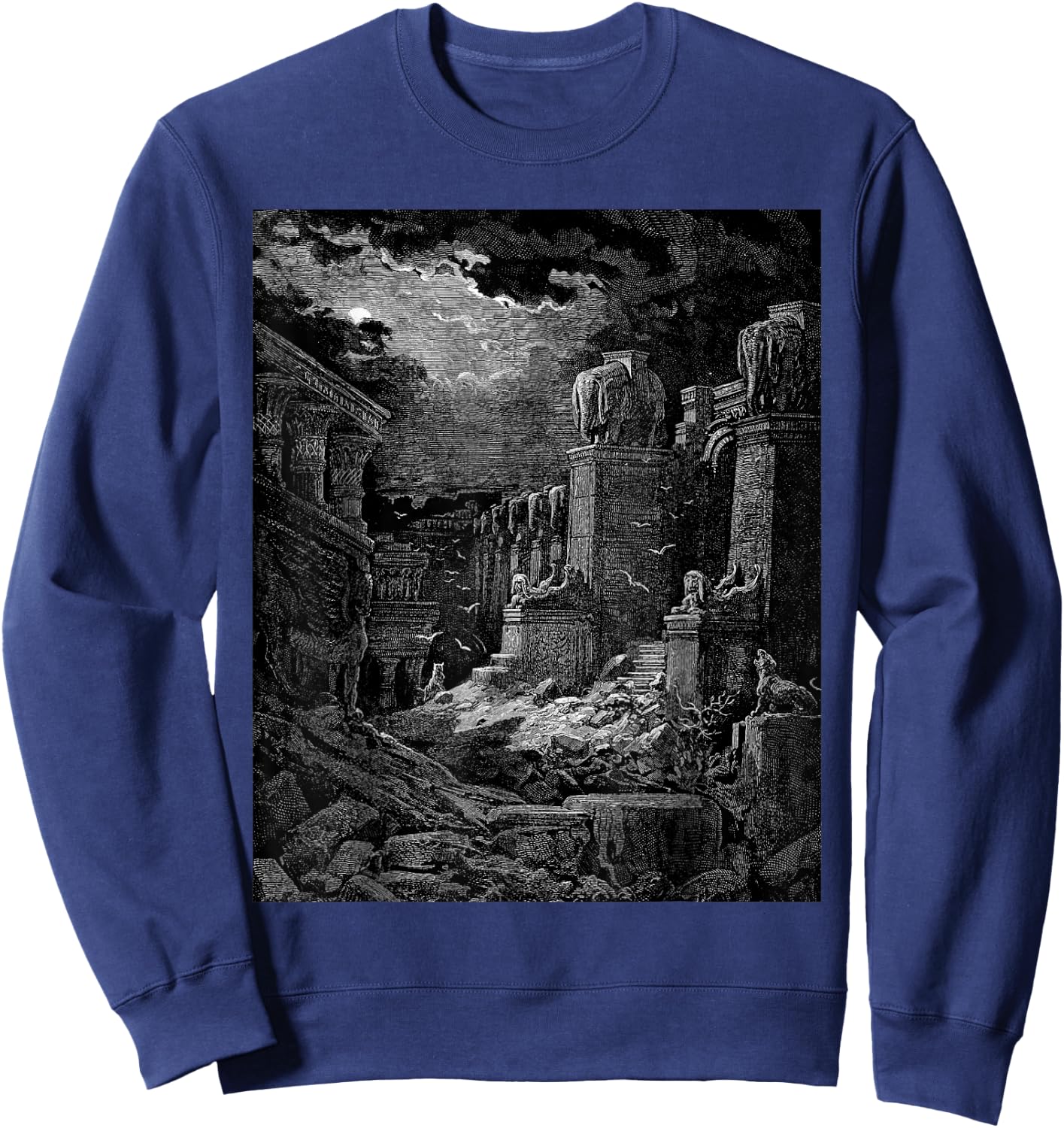 Babylon Fallen Gustave Dore Biblical Art Sweatshirt - Sweatshirt | Navy