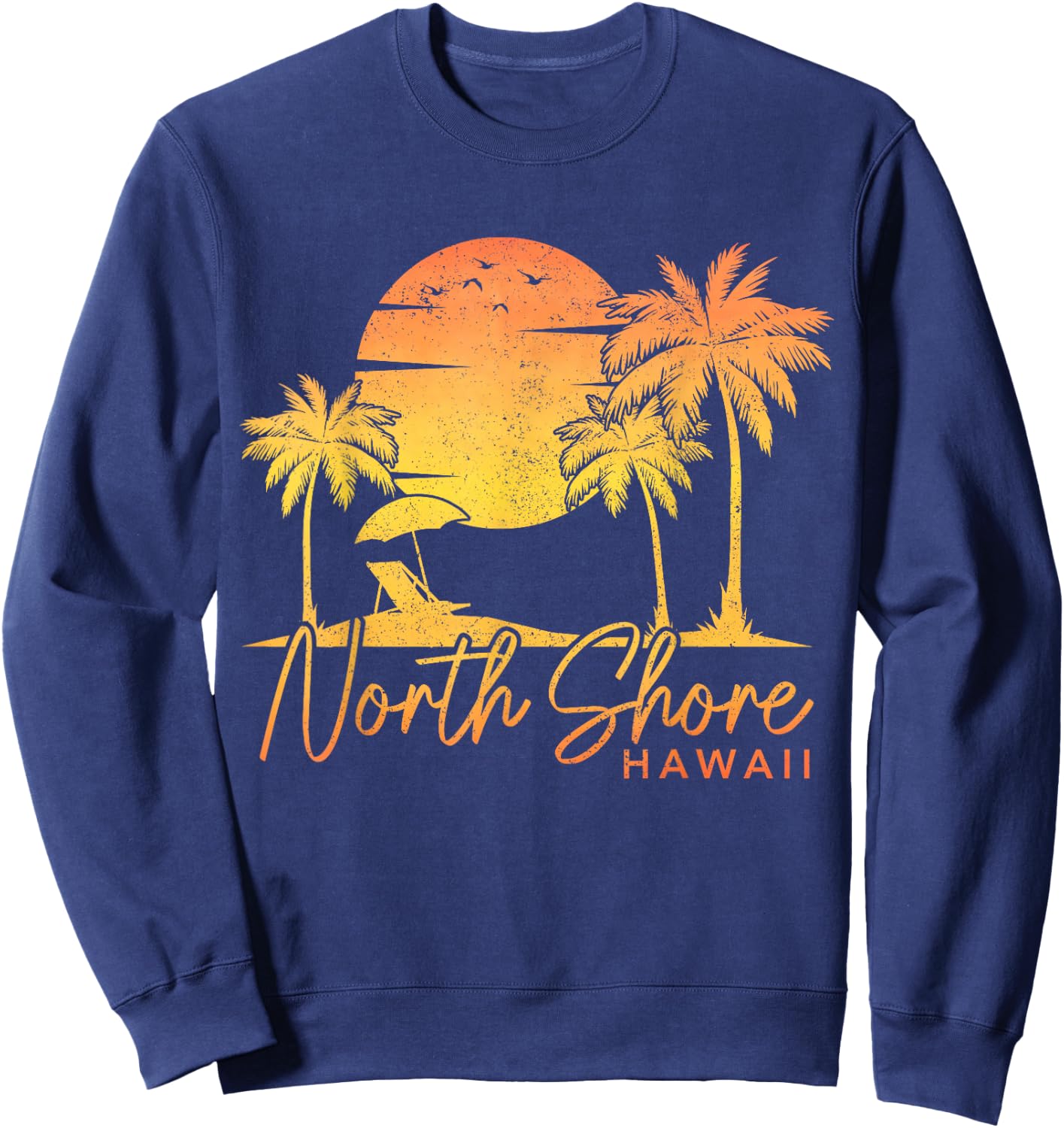 North Shore Beach Hawaii Oahu Surf Vintage Surfer Retro Sweatshirt - Sweatshirt | Navy