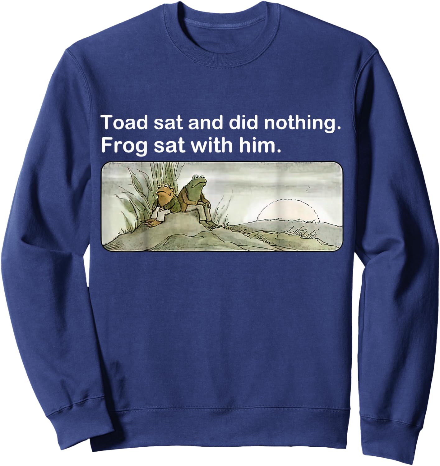 Frogs Funny toads meme lover Vintage -Adults & Kids Black Sweatshirt - Sweatshirt | Navy