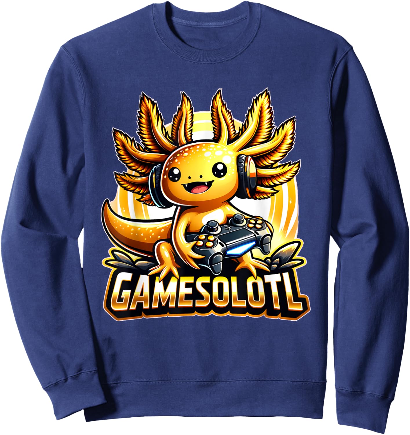 Gamesolotl Axolotl Gamer kawaii Anime kids Sweatshirt - Sweatshirt | Navy