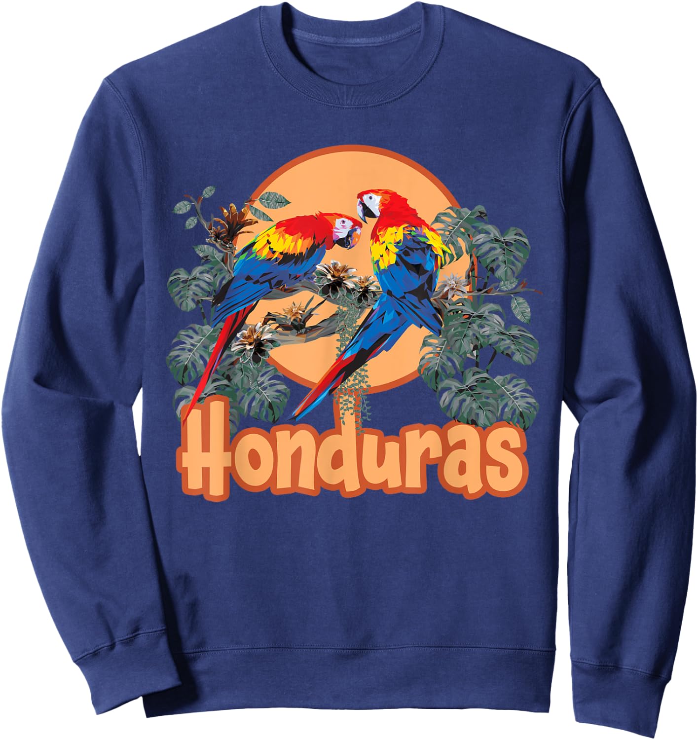 Honduran Scarlet Macaw Men Women Honduras Sweatshirt - Sweatshirt | Navy