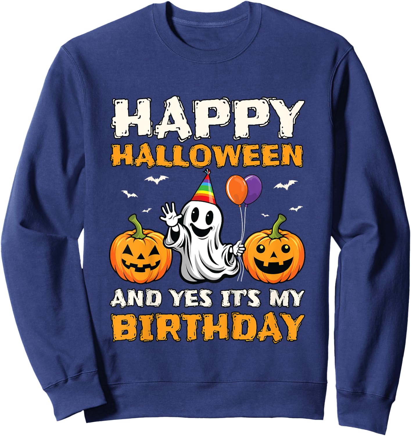 Kids Halloween Birthday Shirt Boys Kids Girls Its My Boo Day Sweatshirt - Sweatshirt | Navy