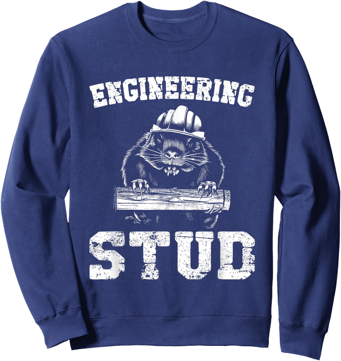 Engineering Stud Beaver - Funny Vintage Engineer Student Sweatshirt - Sweatshirt | Navy