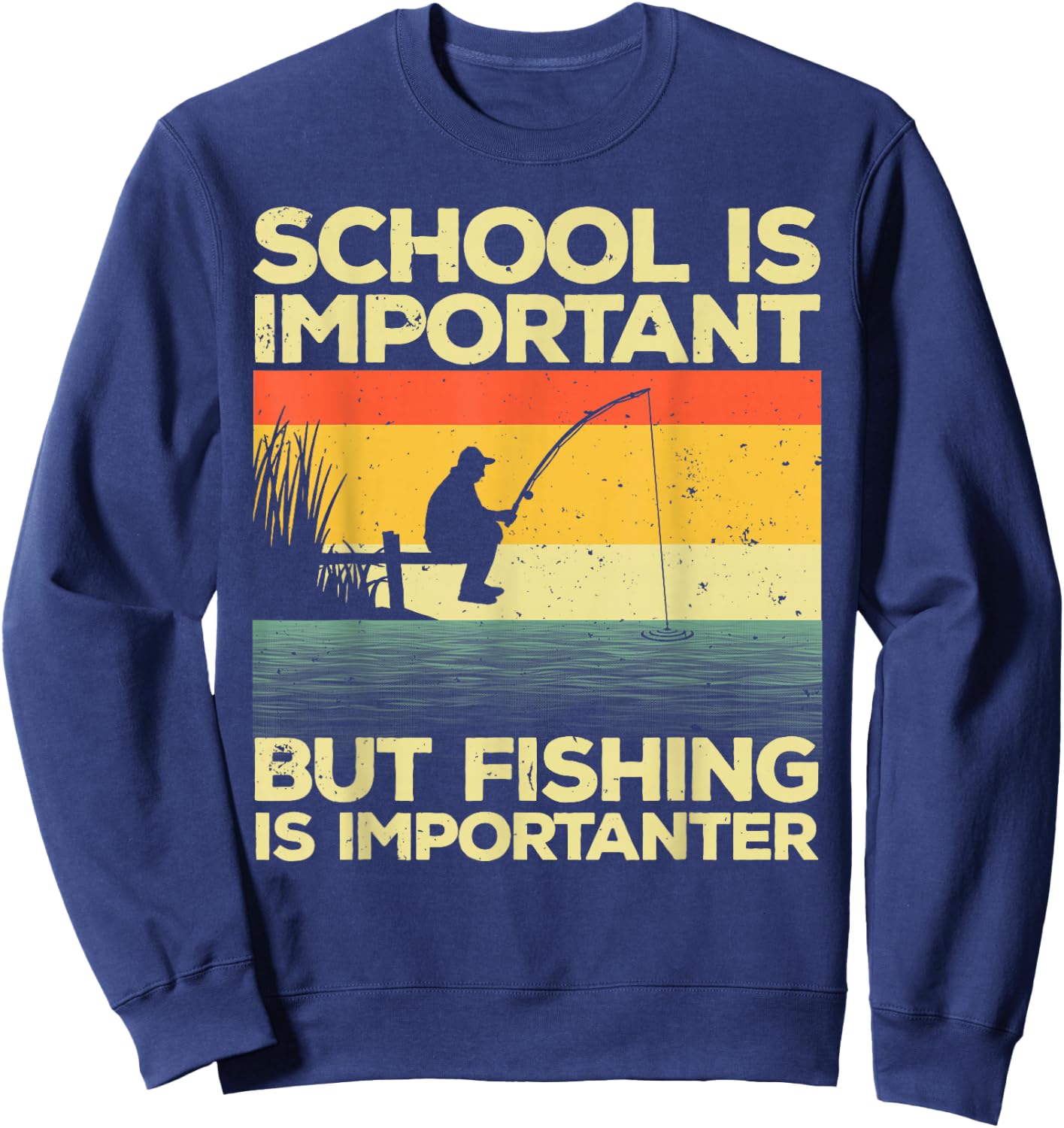Cool Fishing Women Bass Fishing Fisherman Fish Trout Small Sweatshirt - Sweatshirt | Navy