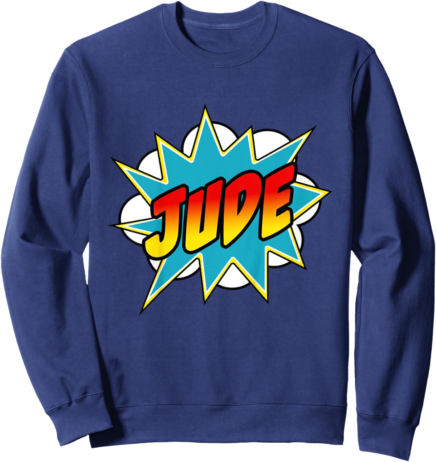 Kids Boys Jude Name Comic Book Superhero Sweatshirt - Sweatshirt | Navy