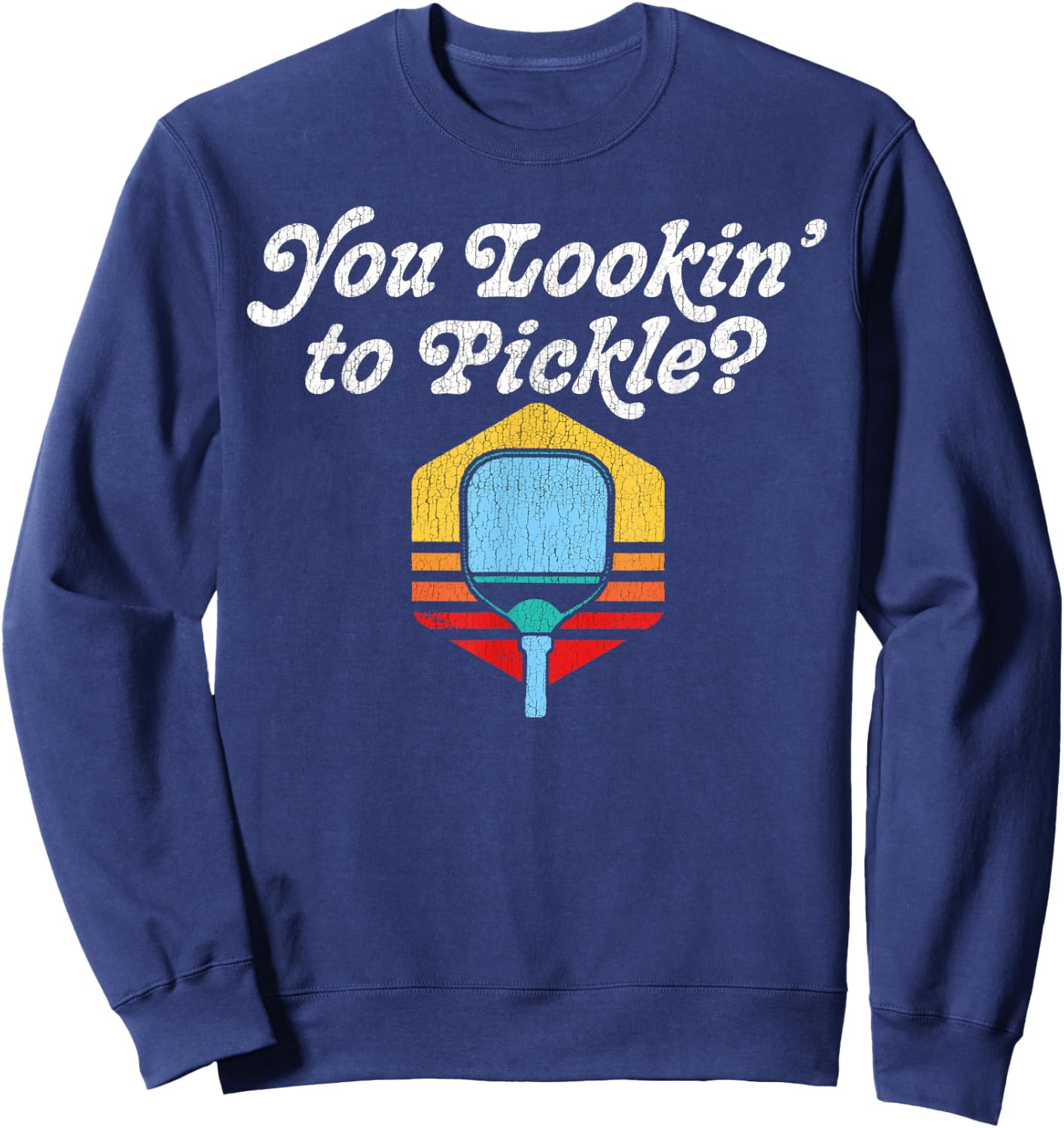 FIT2SERVE Gear - Positivity Through Laughter -Adults Retro Sports Black Small Sweatshirt - Sweatshirt | Navy