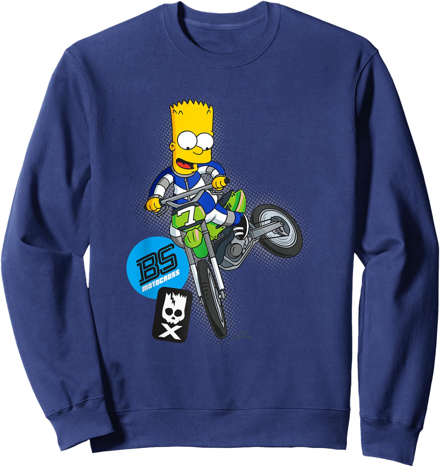 The Simpsons Bart Simpson BMX Motocross Racing C2 Sweatshirt - Sweatshirt | Navy