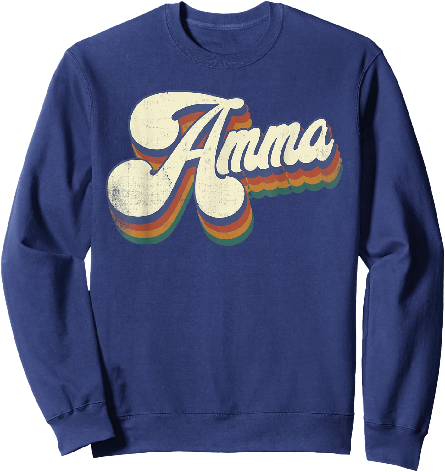 Amma Gifts For Grandma Retro Vintage Mother's Day Amma Sweatshirt - Sweatshirt | Navy