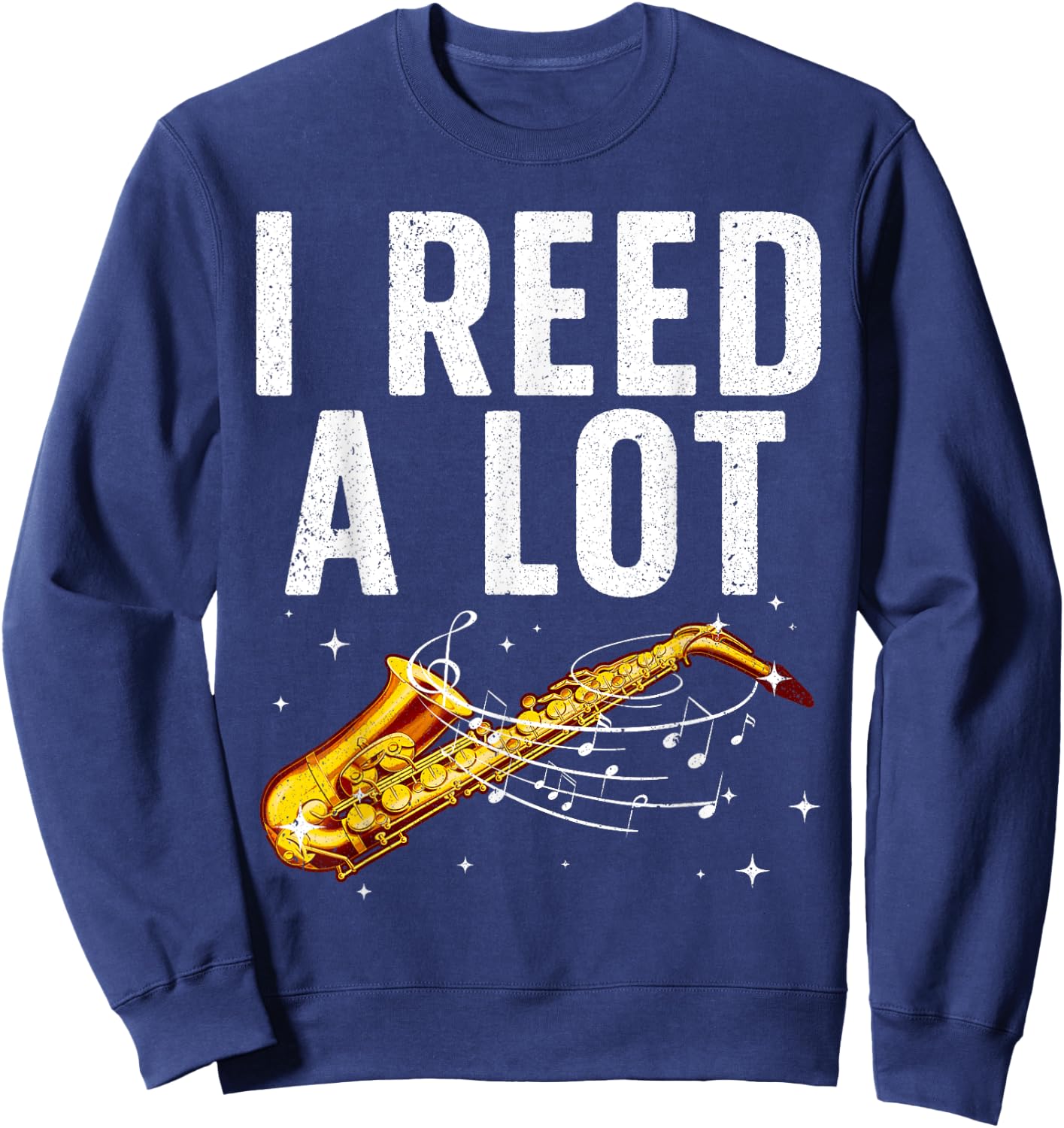 Funny Saxophone Design Women Tenor Saxophone Player Sweatshirt - Sweatshirt | Navy