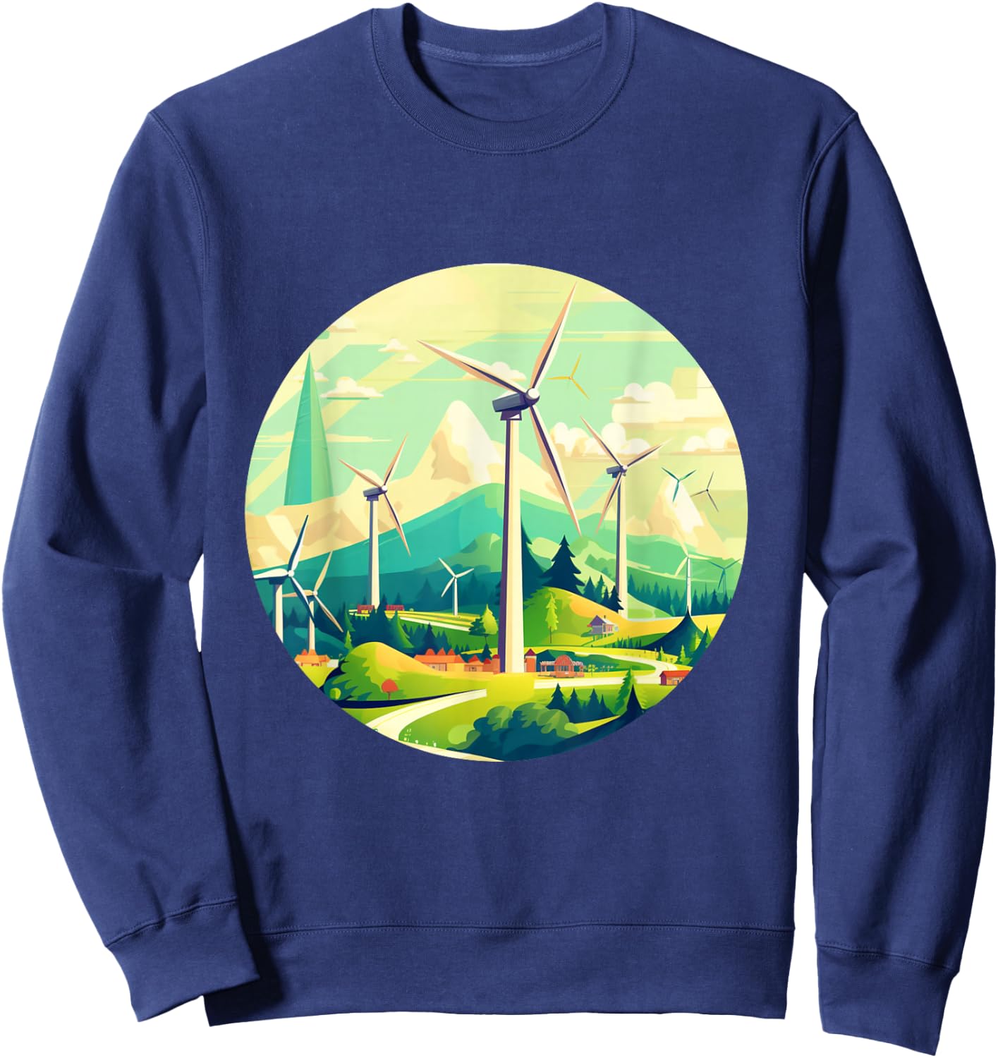 Funny Wind Turbines for Wind Park Lovers Sweatshirt - Sweatshirt | Navy