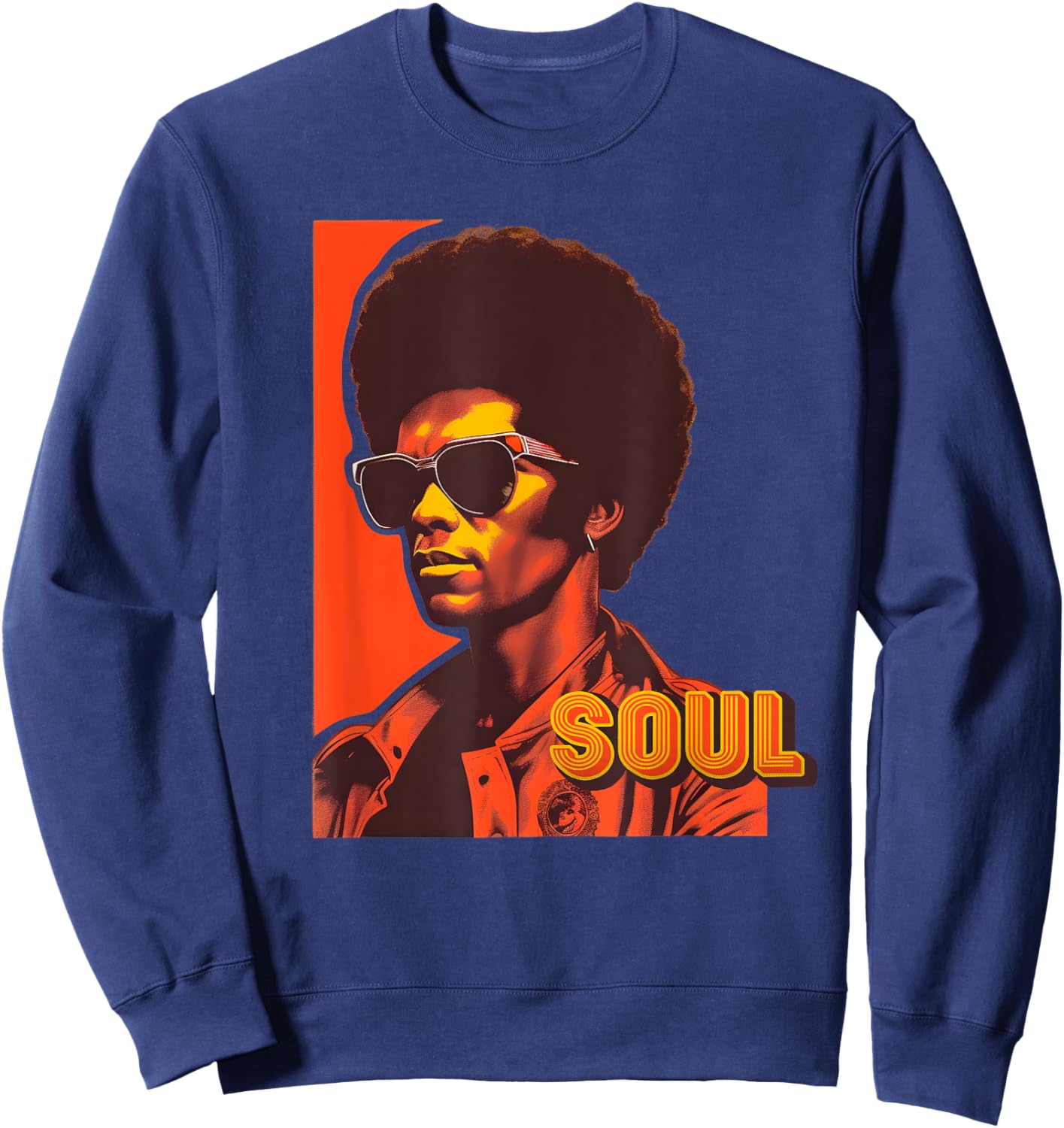 Retro Afro brother Soul music 70s - 80s vibes Sweatshirt - Sweatshirt | Navy