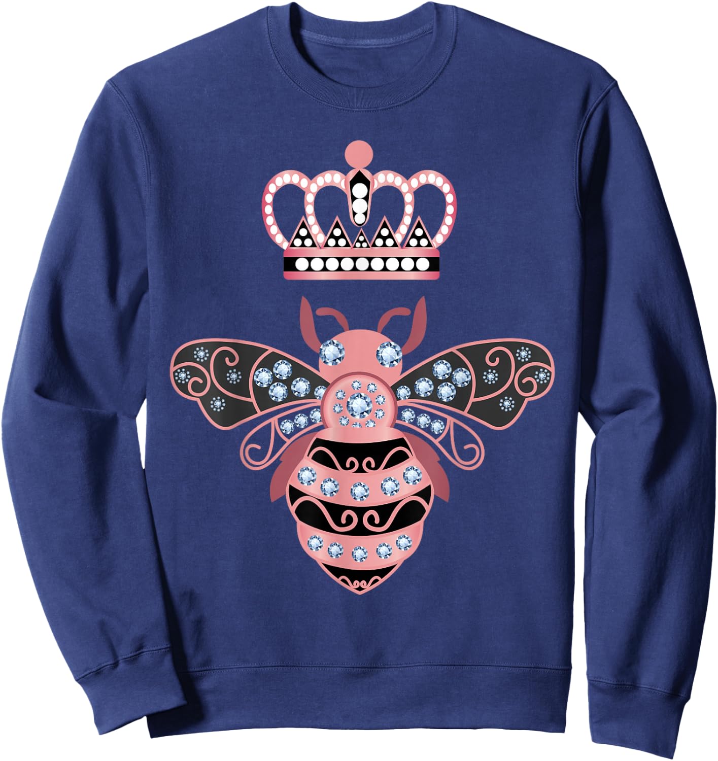 Queen Bee Crown Women Men Girls Hive Beekeeping Bee Women Sweatshirt - Sweatshirt | Navy
