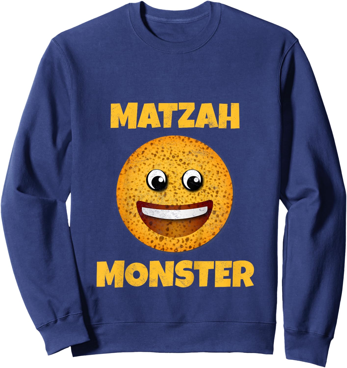 Matzah Monster Funny Passover Matzo Ball Pesach Seder Jewish Sweatshirt - Sweatshirt | Navy