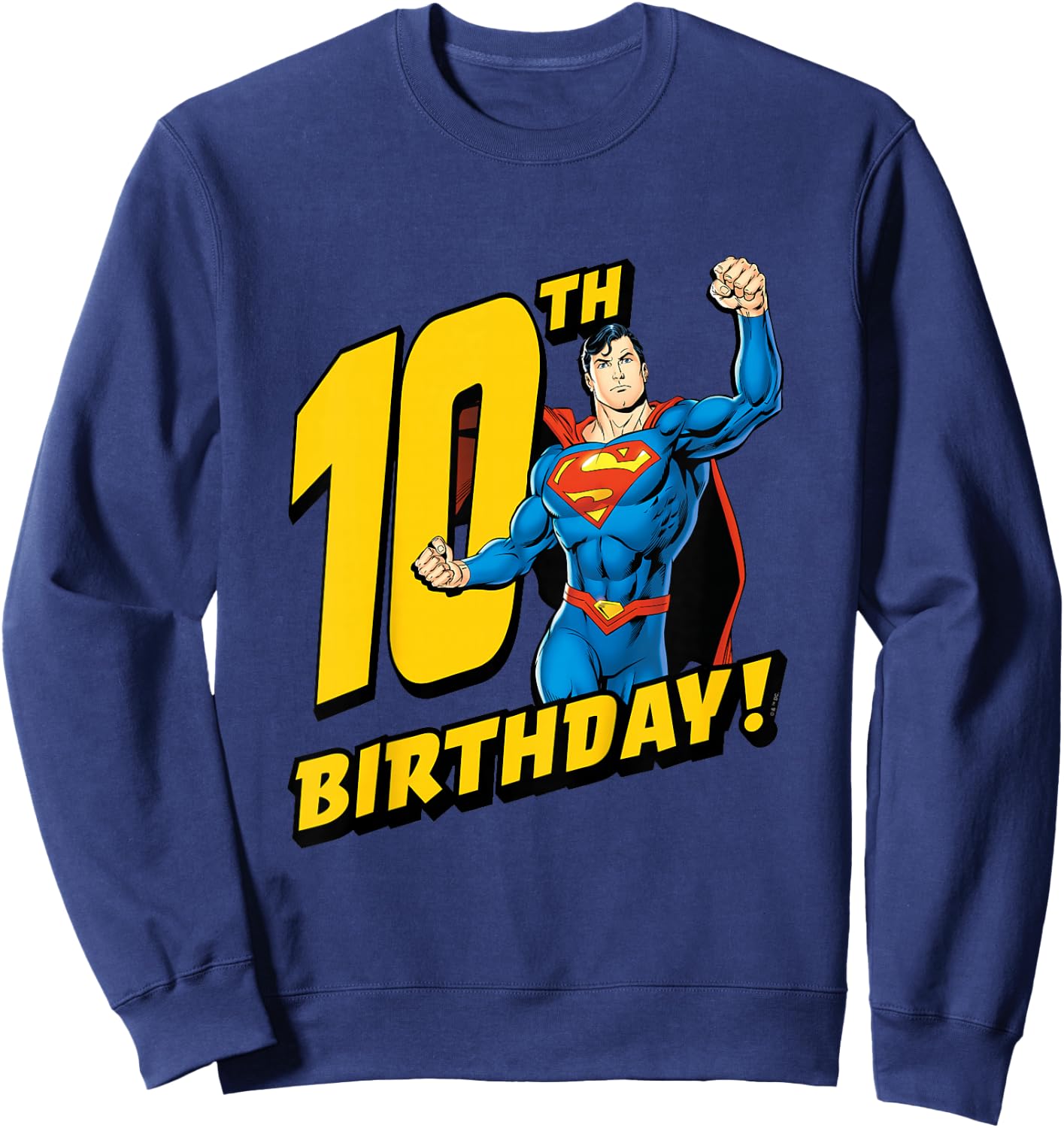 Kids Superman 10th Birthday Sweatshirt - Sweatshirt | Navy