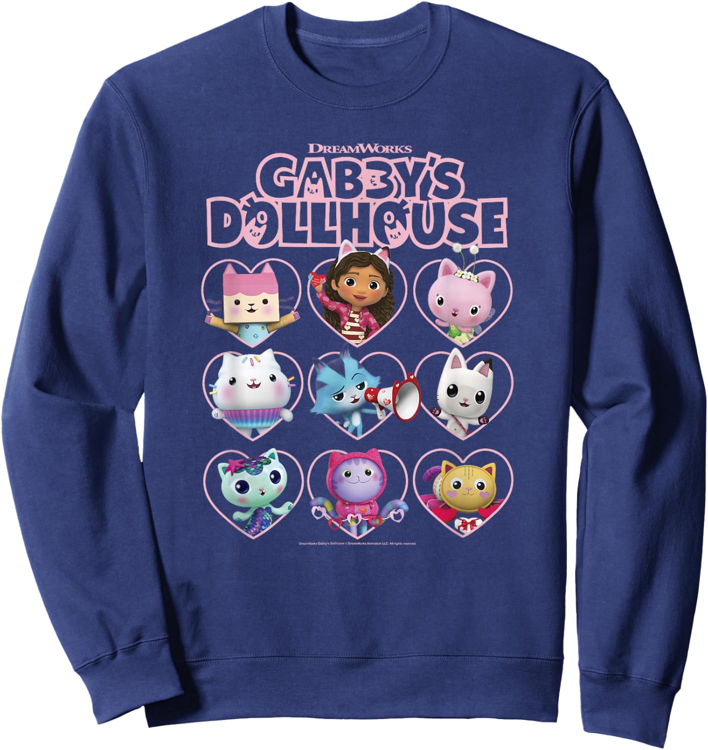 DreamWorks Gabby's Dollhouse Valentine's Day Group Shot Sweatshirt - Sweatshirt | Navy