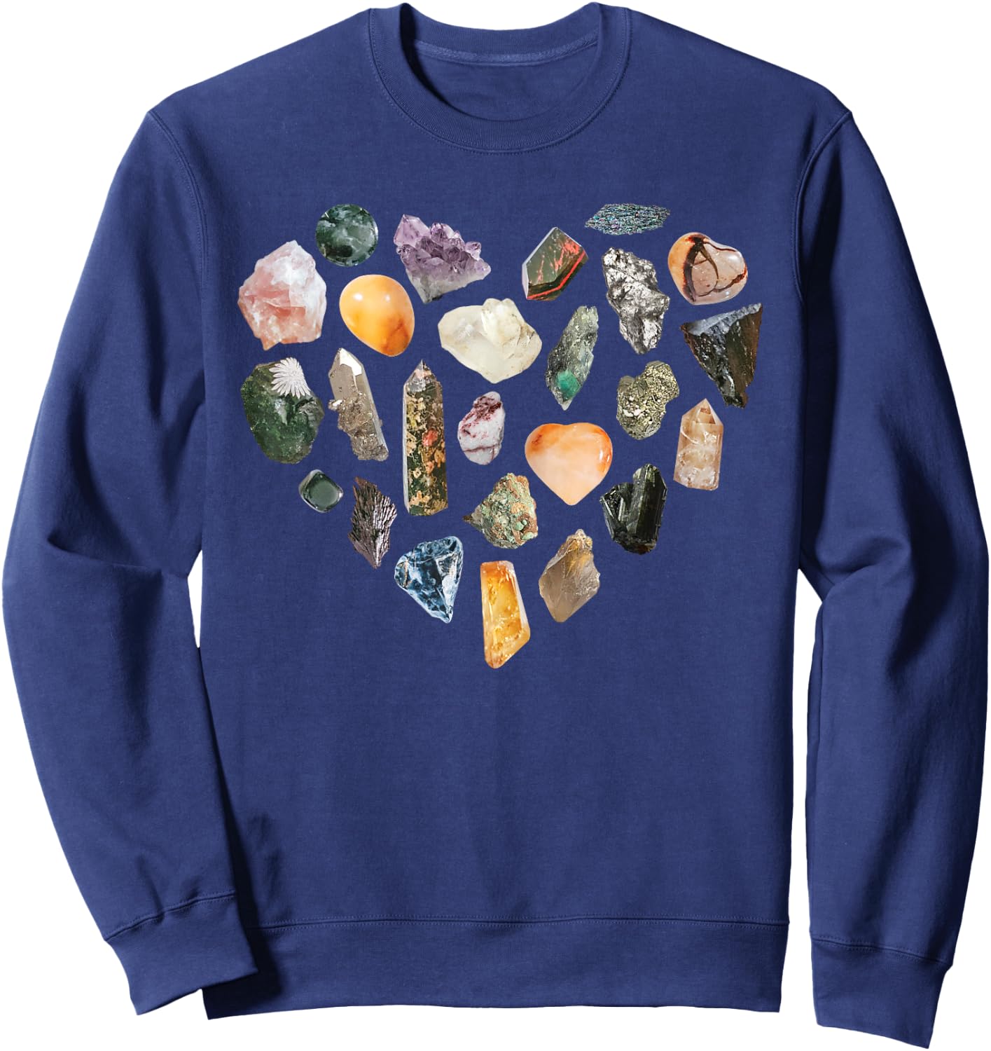 Heart Mineral Gems Collecting Rocks Rockhounding Geologist Sweatshirt - Sweatshirt | Navy