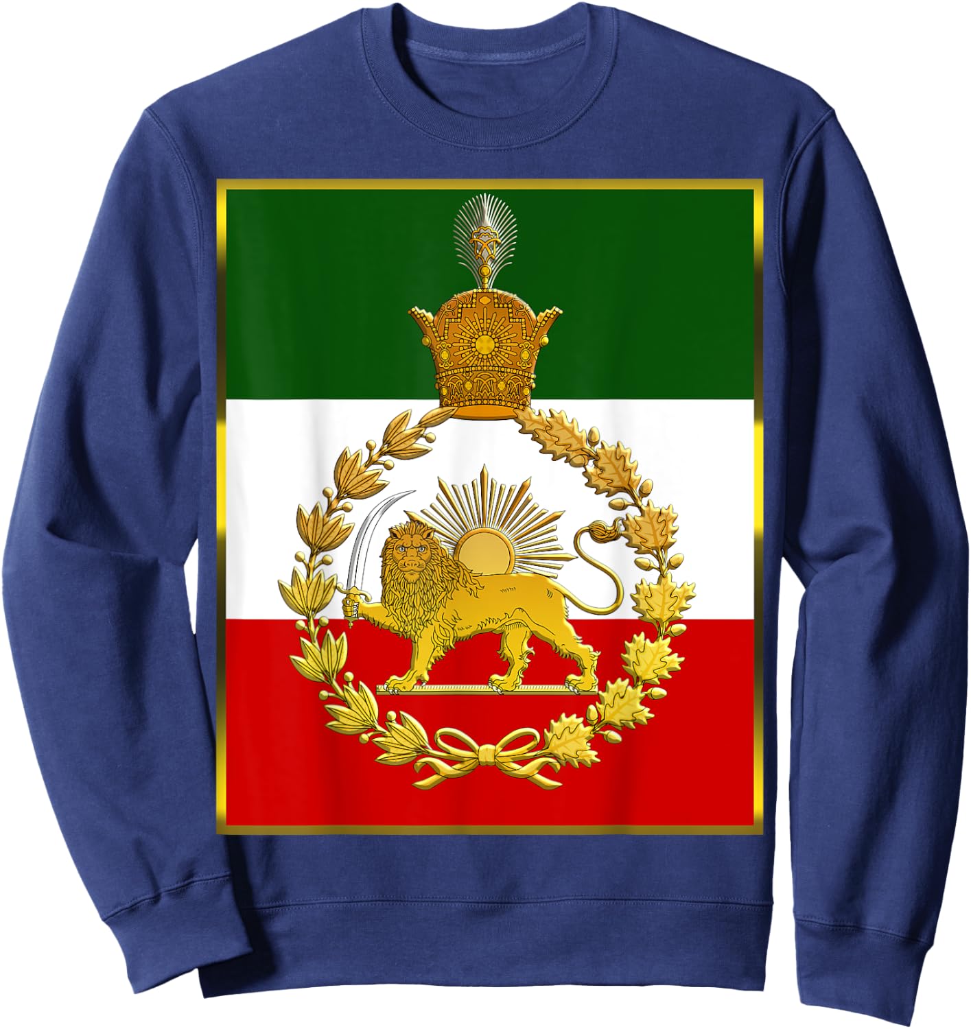 Iran's flag with a golden lion and sun Sweatshirt - Sweatshirt | Navy