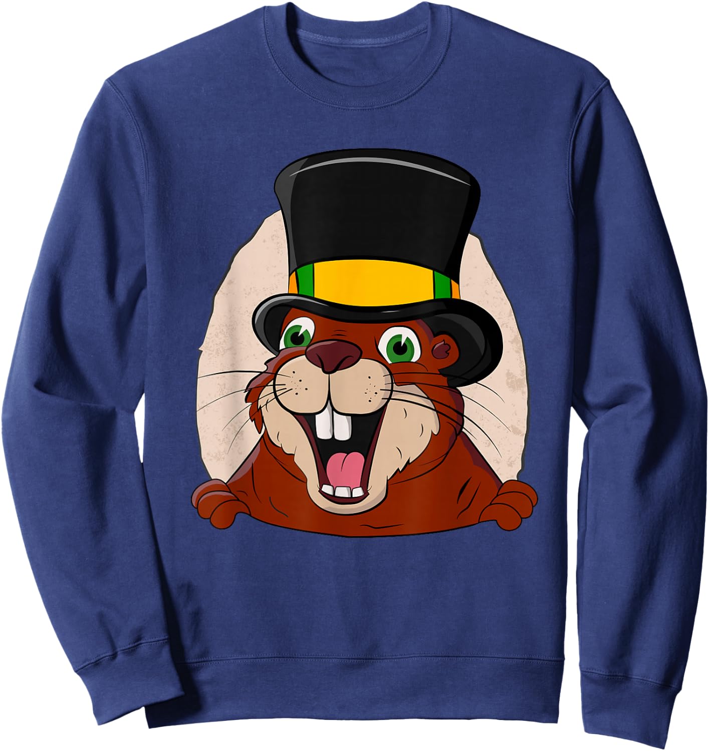 Punxsy Phil's Cute Groundhog Day February 2nd Holiday Design Sweatshirt - Sweatshirt | Navy