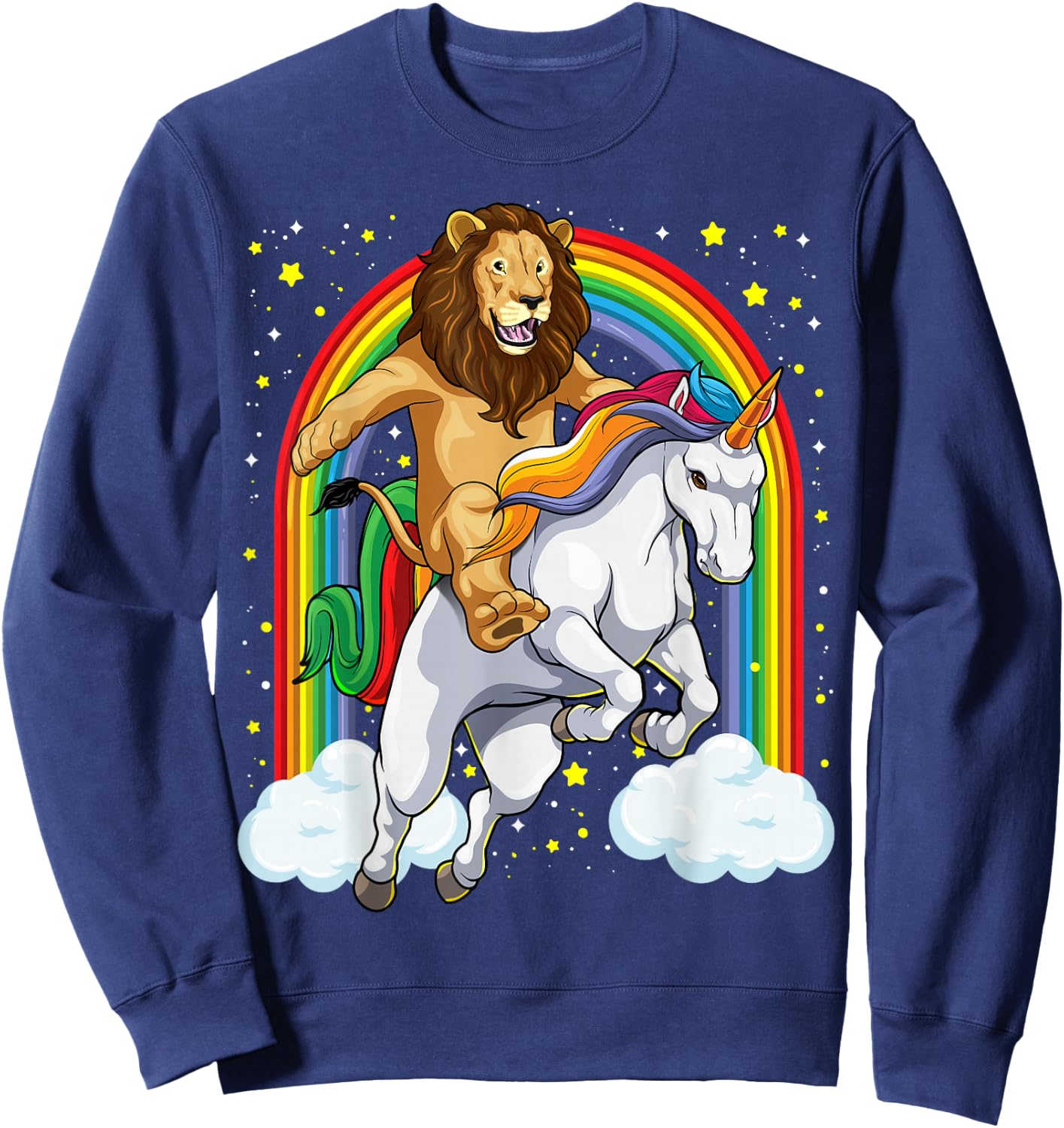 Lion Riding Unicorn Funny And Magical Lion Unicorn Sweatshirt - Sweatshirt | Navy