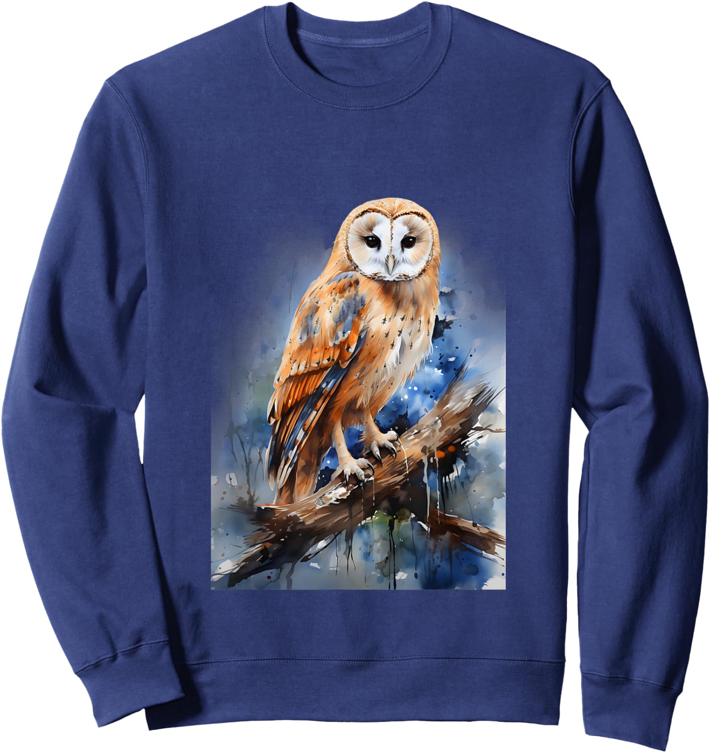 Barn Owl Gift Realistic Nature Trees Volatile Sweatshirt - Sweatshirt | Navy