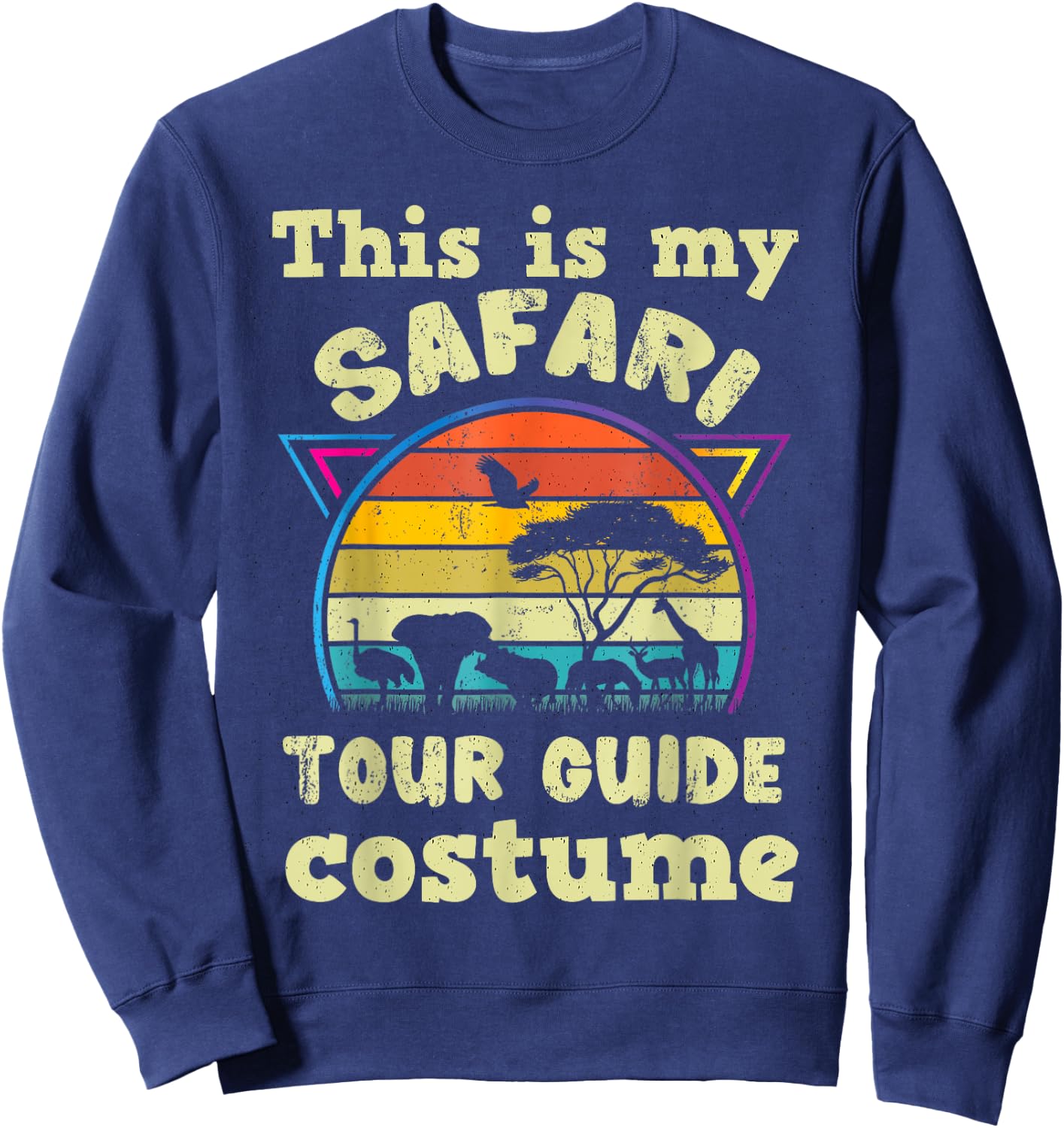 Funny Safari Guide Art Women Kids Zoo Safari Costume Sweatshirt - Sweatshirt | Navy