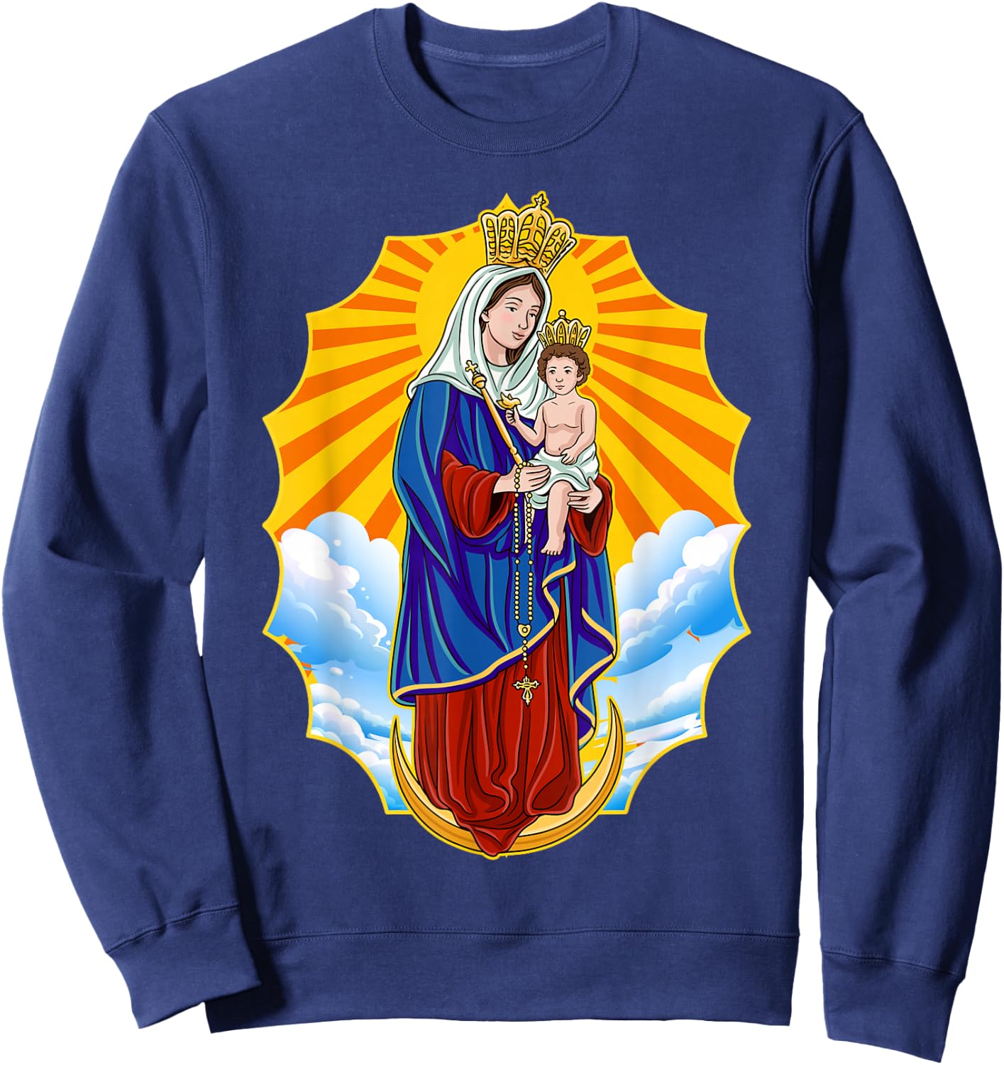 Chinita Chiquinquira Venezuela Maracaibo Virgen Chiquinquira Chinita Zulia Black Sweatshirt - Sweatshirt | Navy