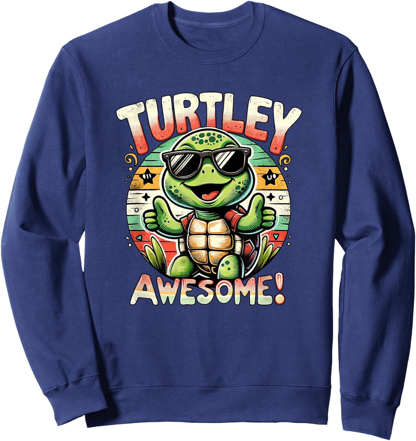 Turtley Awesome Kid's & Toddler's Funny Themed Cool Turtle Sweatshirt - Sweatshirt | Navy