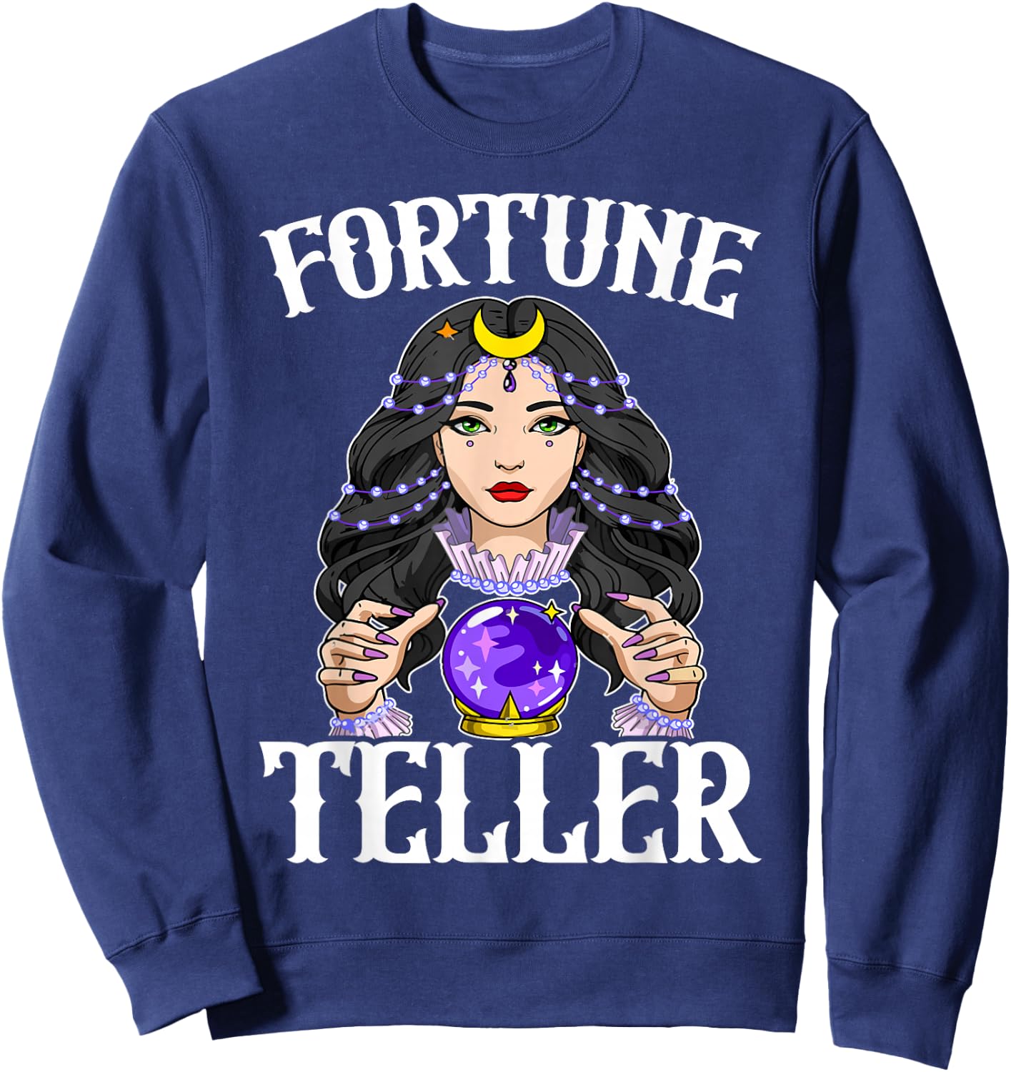 Carnival Event Circus Staff Fortune Teller Costume Women Sweatshirt - Sweatshirt | Navy