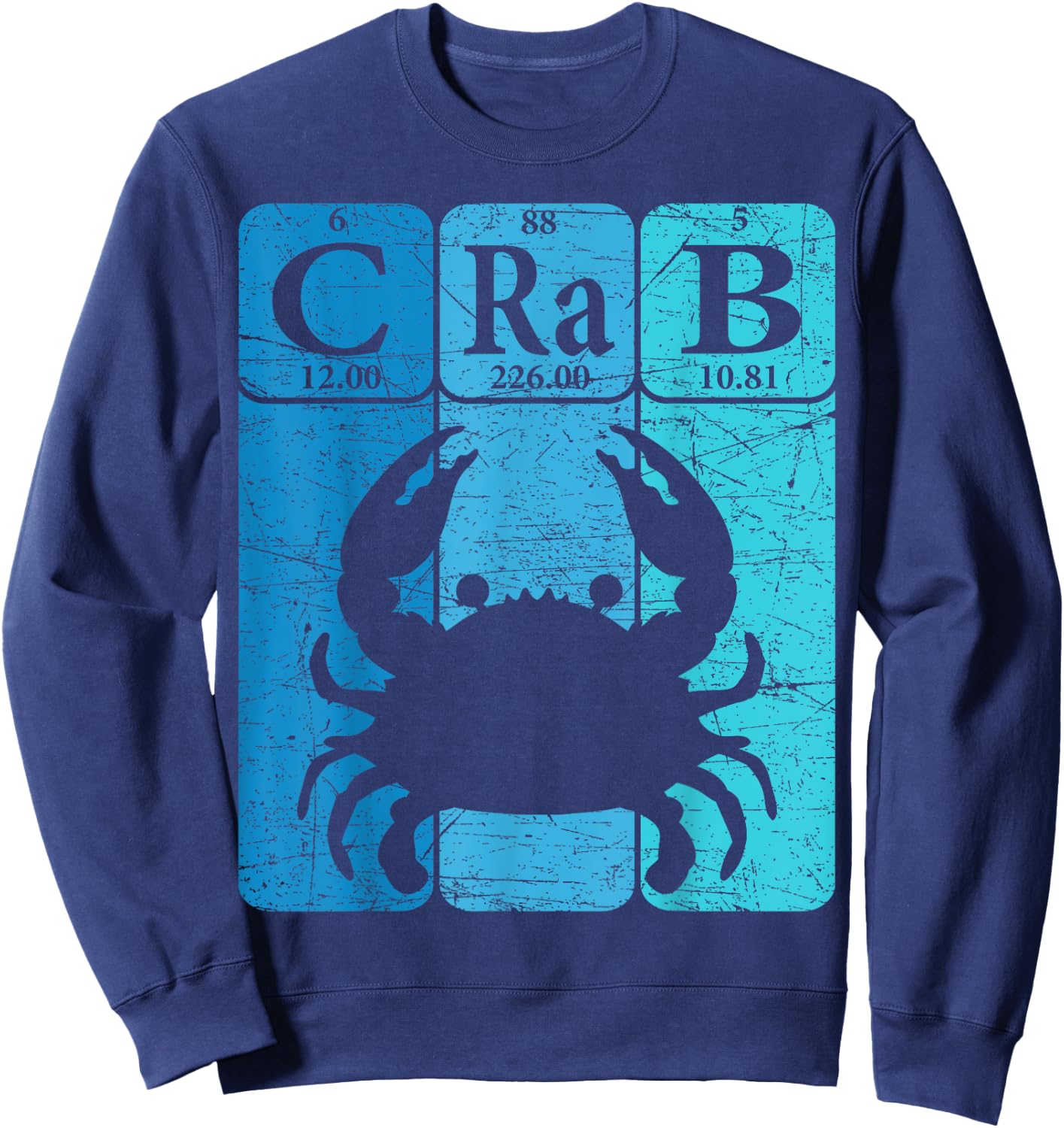 Crab Periodic Table Elements Seafood Crabbing Retro Crabber Sweatshirt - Sweatshirt | Navy