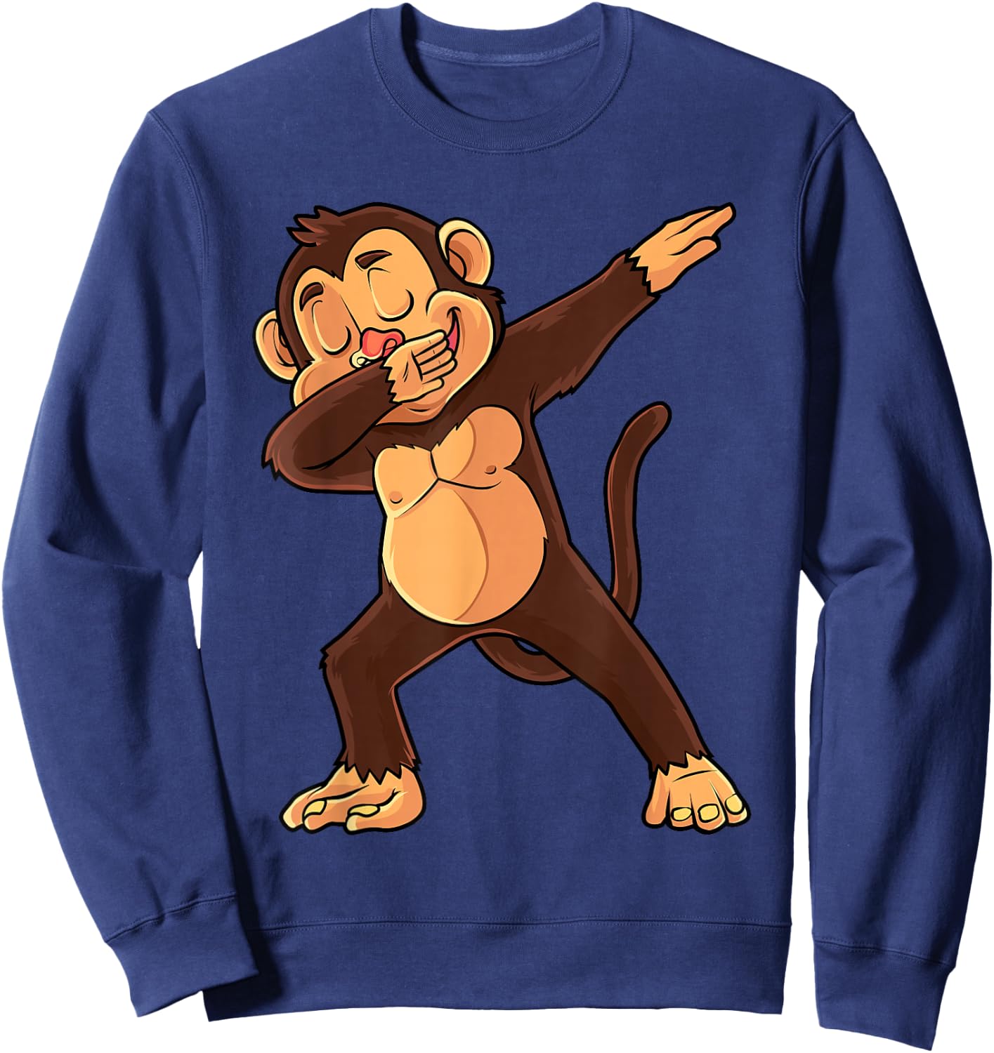 Dabbing Monkey Animal Lover Men Women Kids Sweatshirt - Sweatshirt | Navy