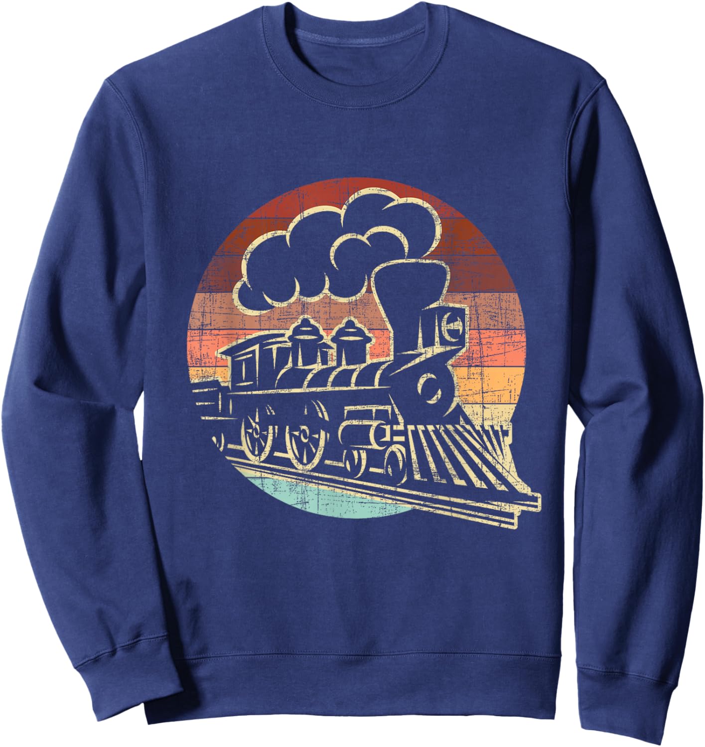 Retro Vintage Model Train - Railroad Locomotive Lover Trains Sweatshirt - Sweatshirt | Navy