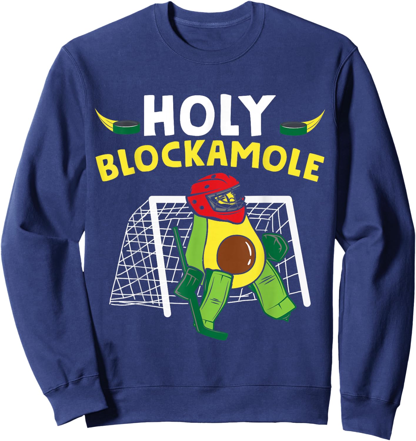 Funny Ice Hockey Goalie Ice Hockey Player Avocado Sweatshirt - Sweatshirt | Navy