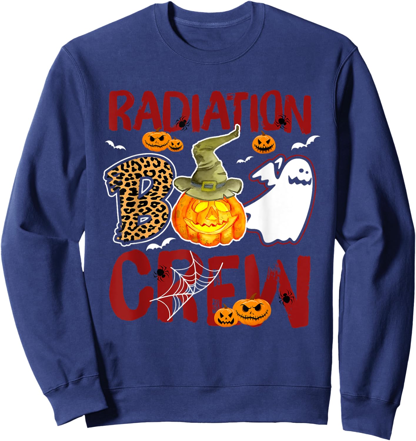Radiation Boo Crew Halloween Radiation Therapist Matching Sweatshirt - Sweatshirt | Navy