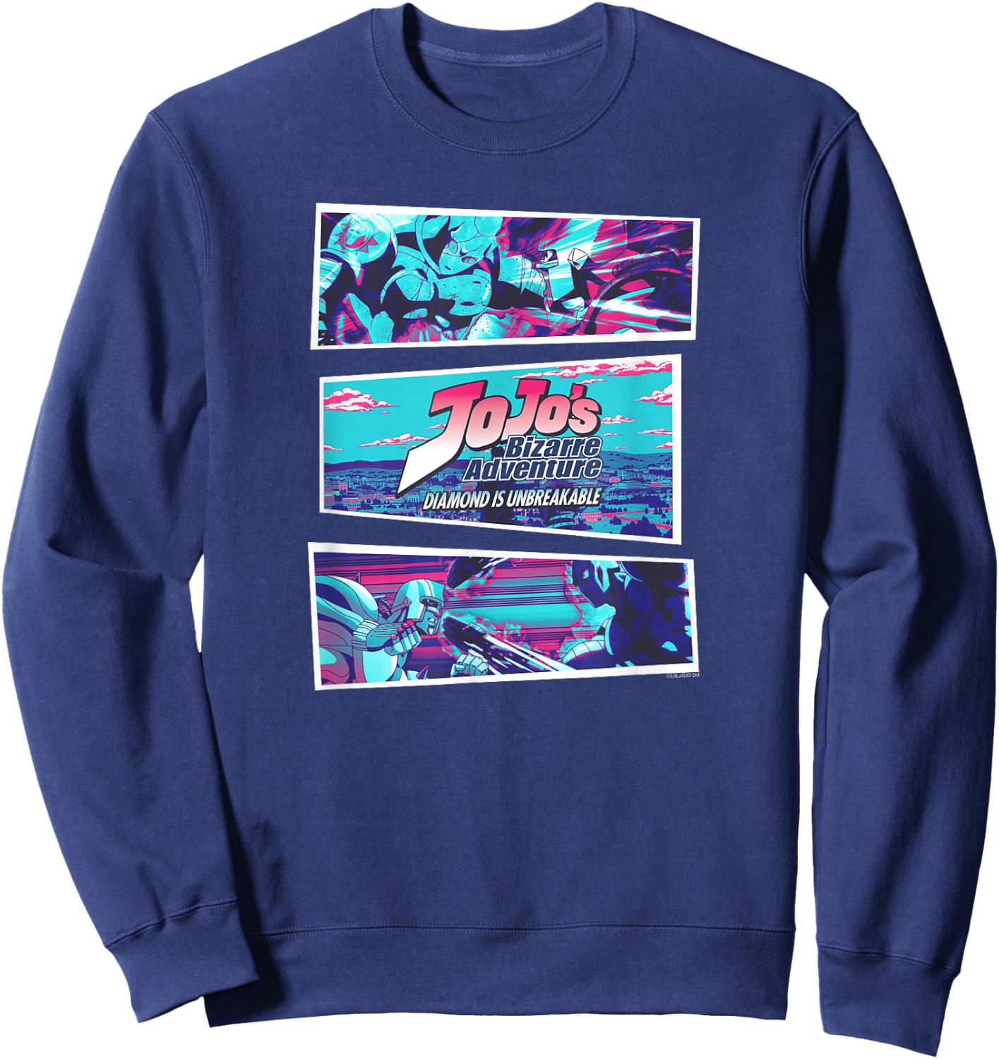 JoJo Part 4 Shining Crazy Diamond VS Deadly Killer Queen Sweatshirt - Sweatshirt | Navy