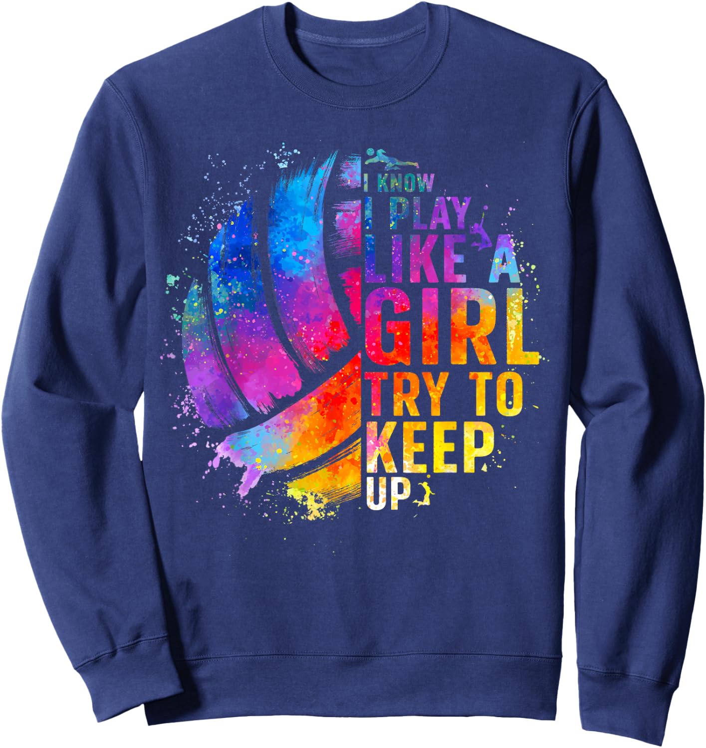 Volleyball for Teen Girls Women College Volleyball Lovers Sweatshirt - Sweatshirt | Navy