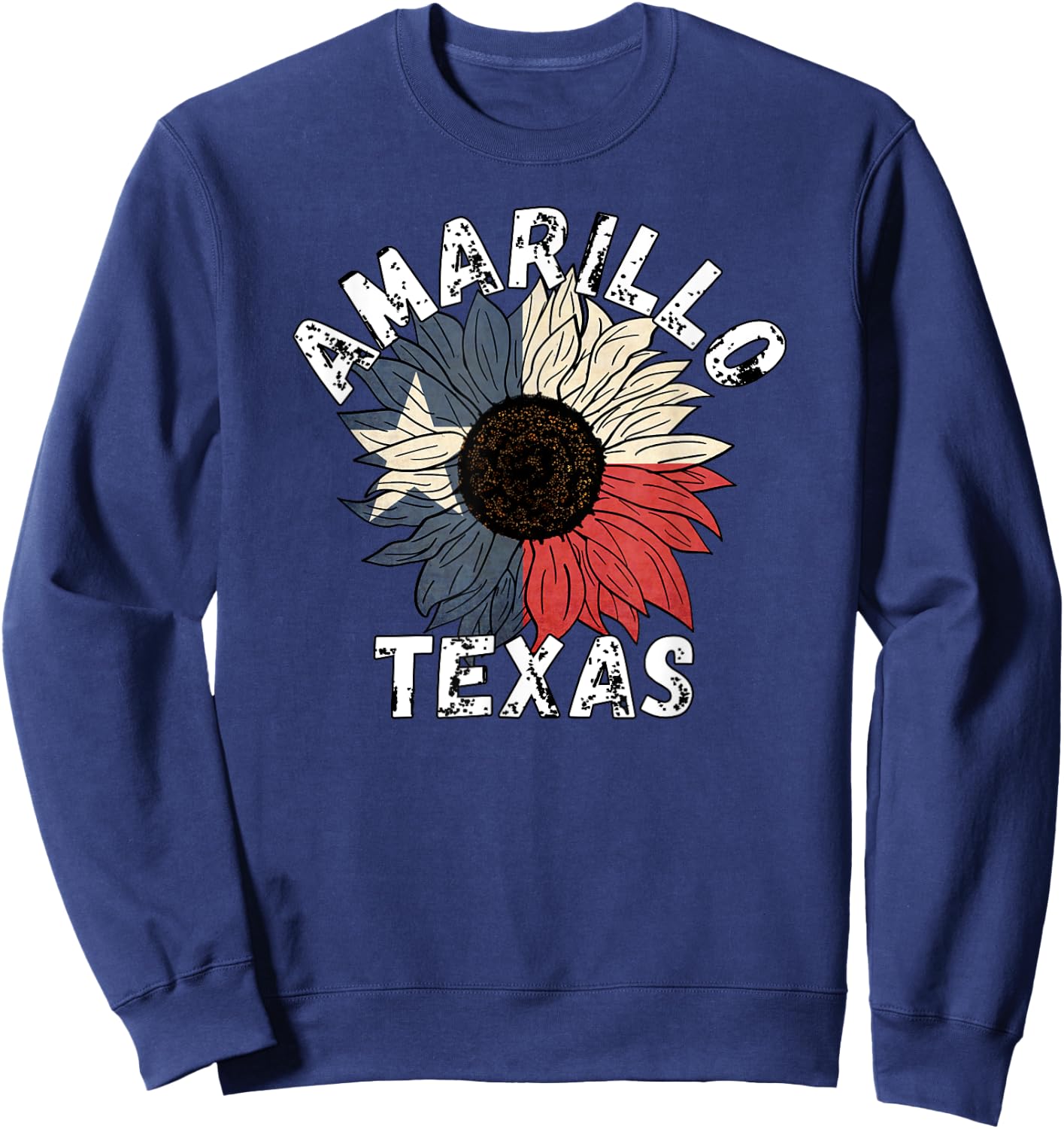 Retro Texas | Amarillo TX T Shirts | City Shirt Sweatshirt - Sweatshirt | Navy