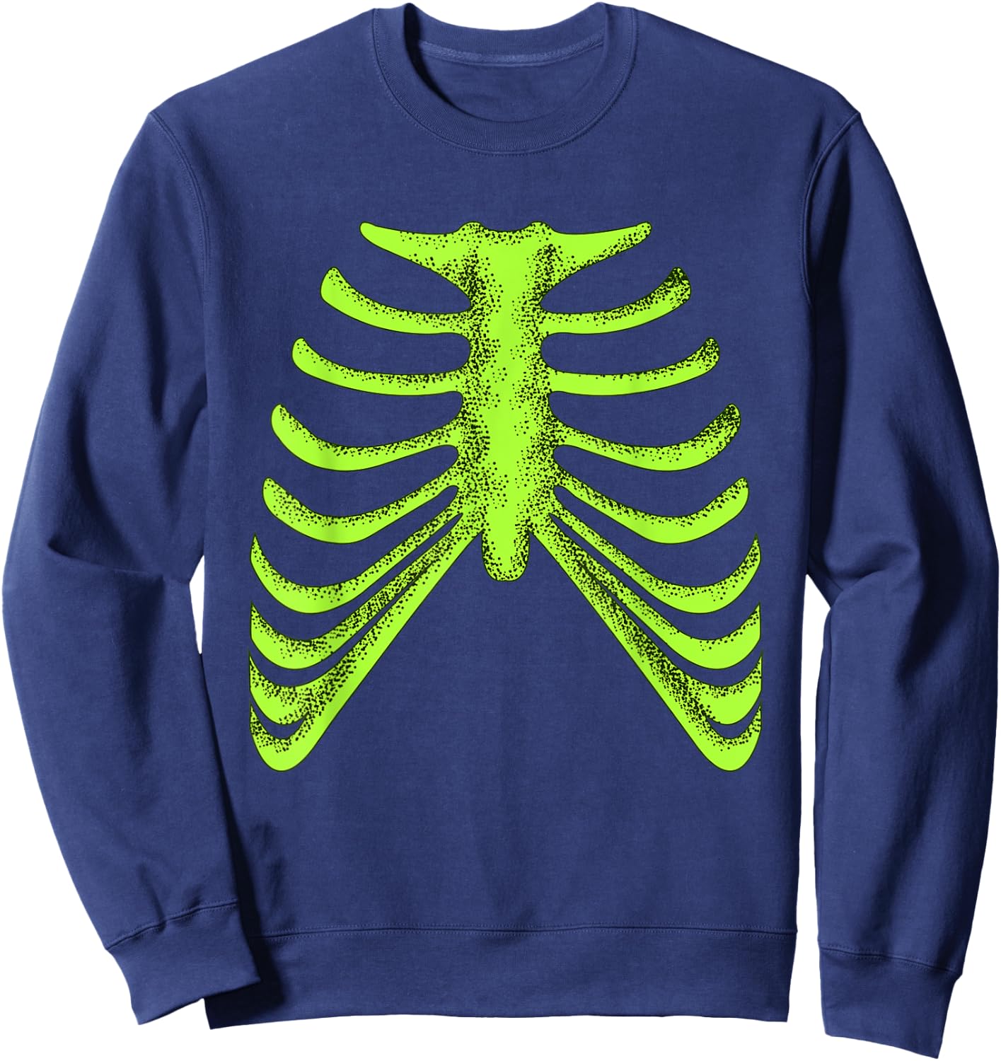 Green Ribcage Skeleton Green Color Graphic Sweatshirt - Sweatshirt | Navy